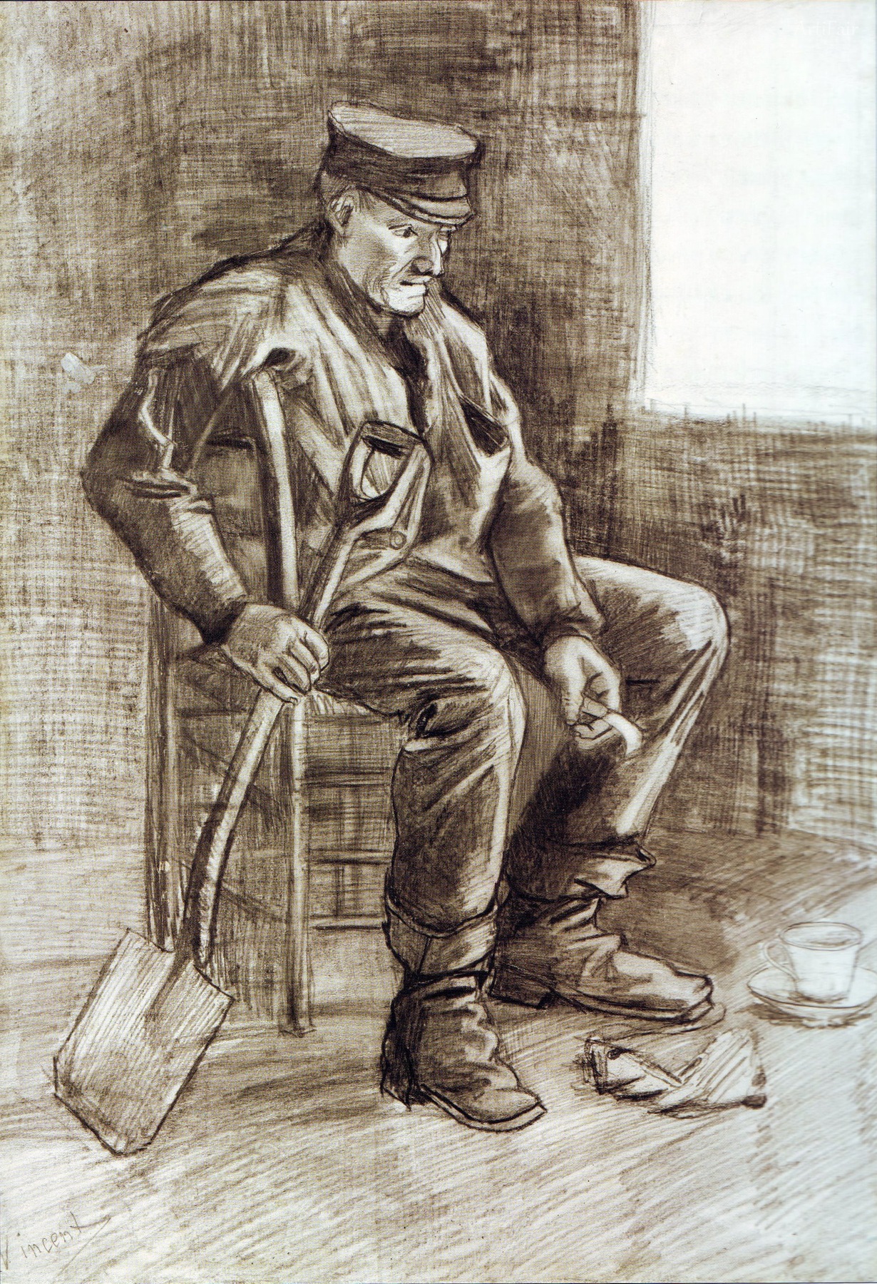 Man with a Spade, Resting