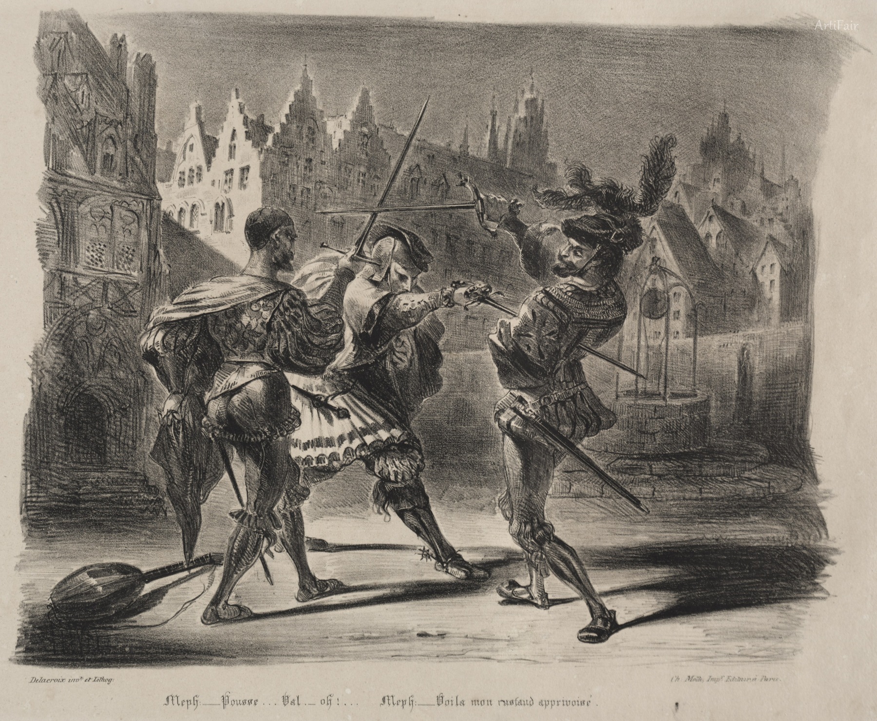 Ilustrace pro Faustův duel Faust a Valentin 1828