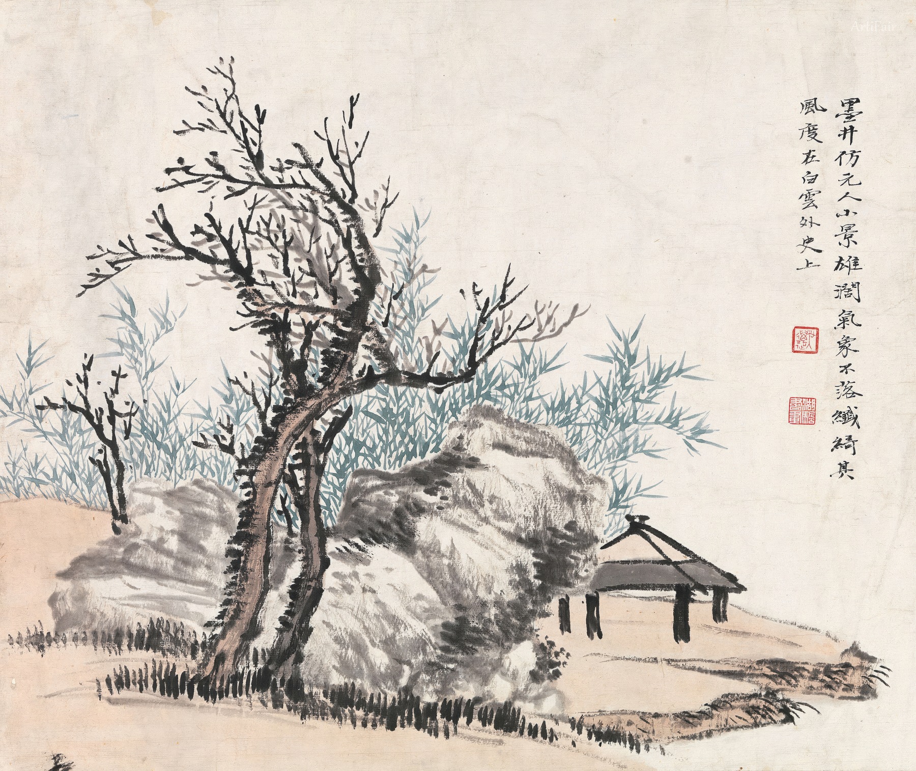 仿吴历小景