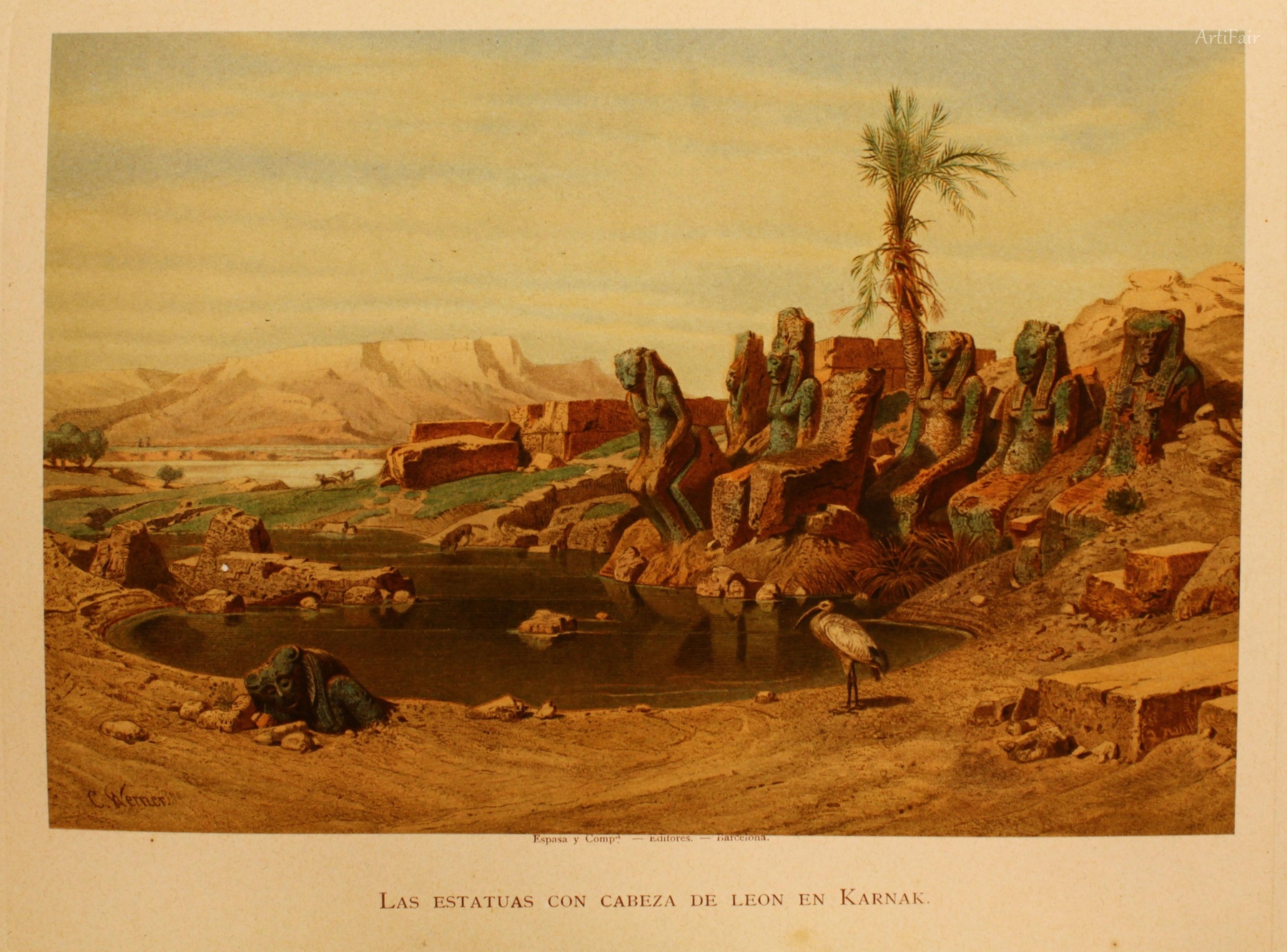 The Statues with Lion Heads in Karnak