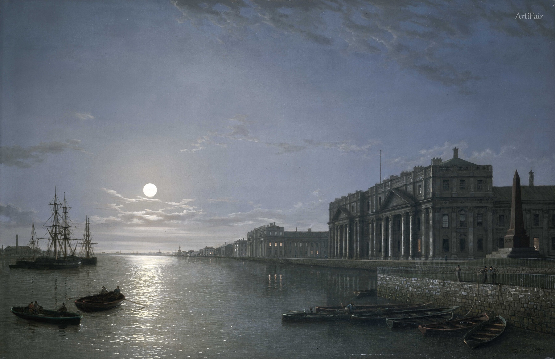 The Thames and Greenwich Hospital by Moonlight