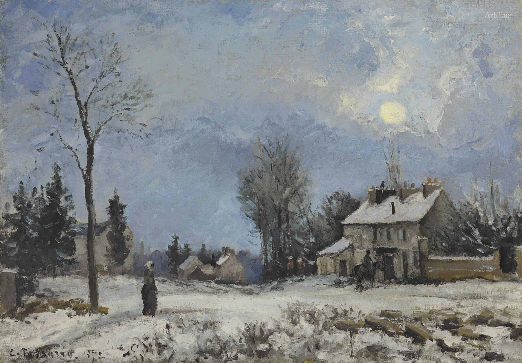The Post House, Route de Versailles, Louveciennes, Snow