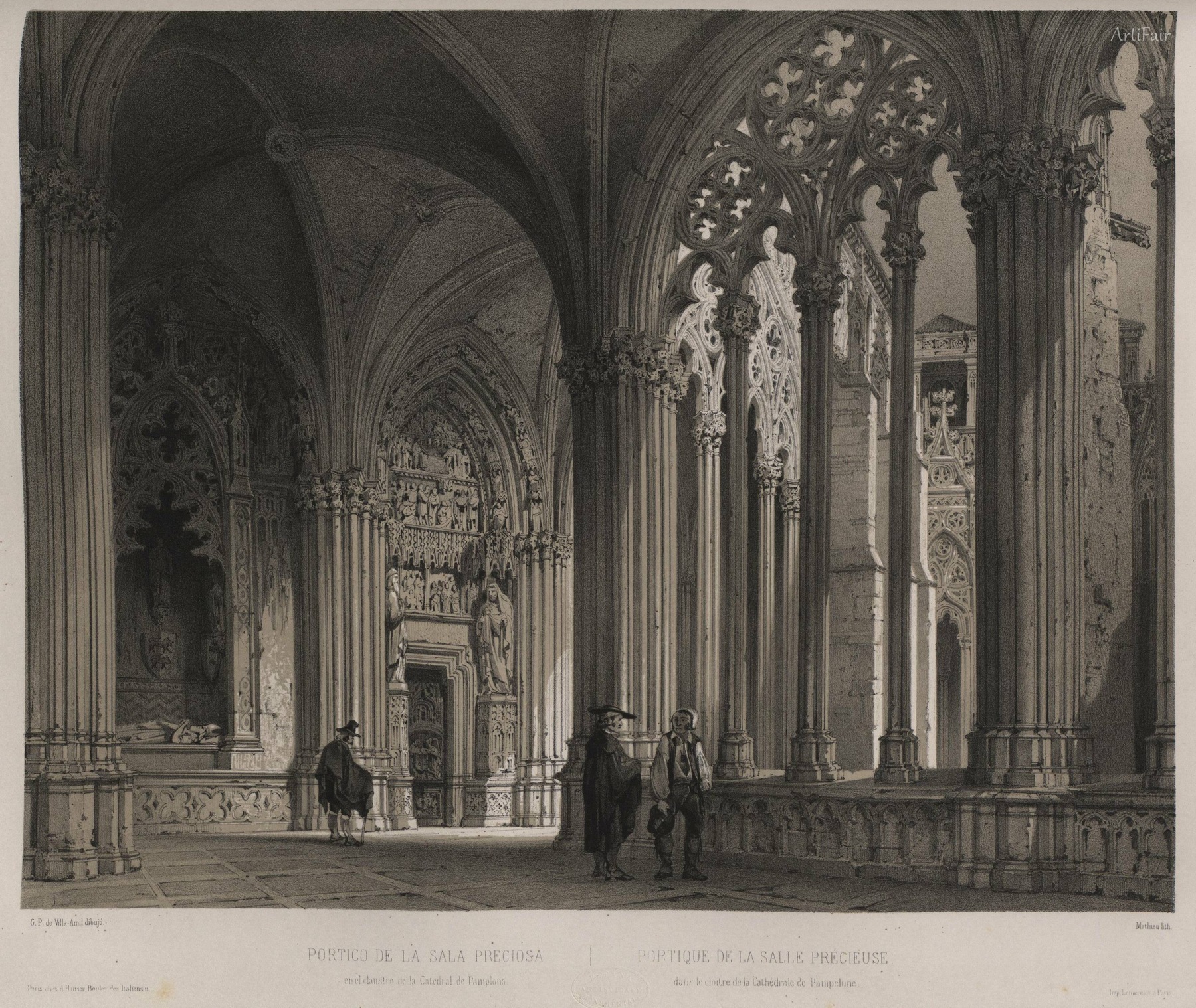 Portico of the Precious Hall in the Cloister of Pamplona Cathedral