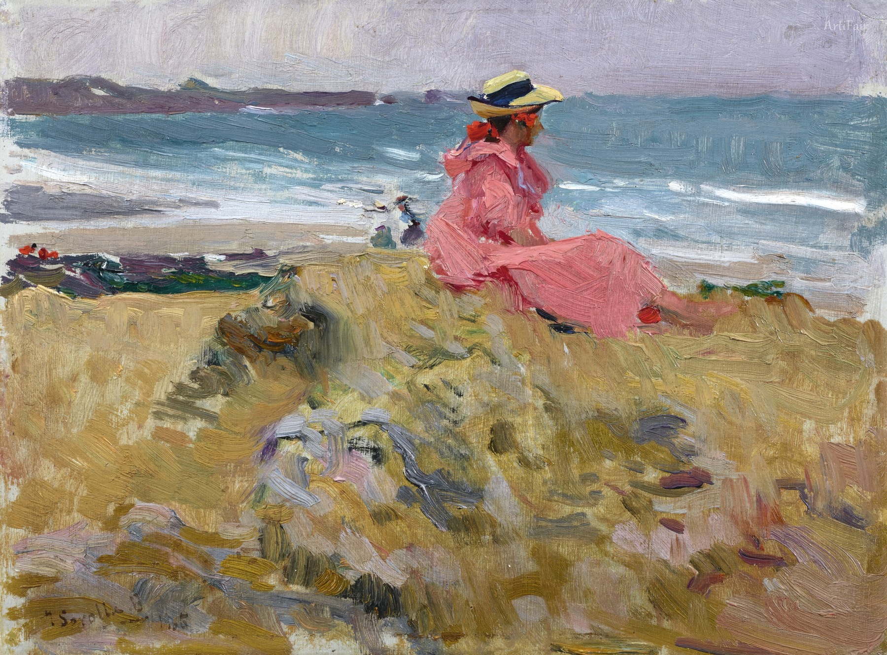 Elena en la playa, Biarritz 1906
