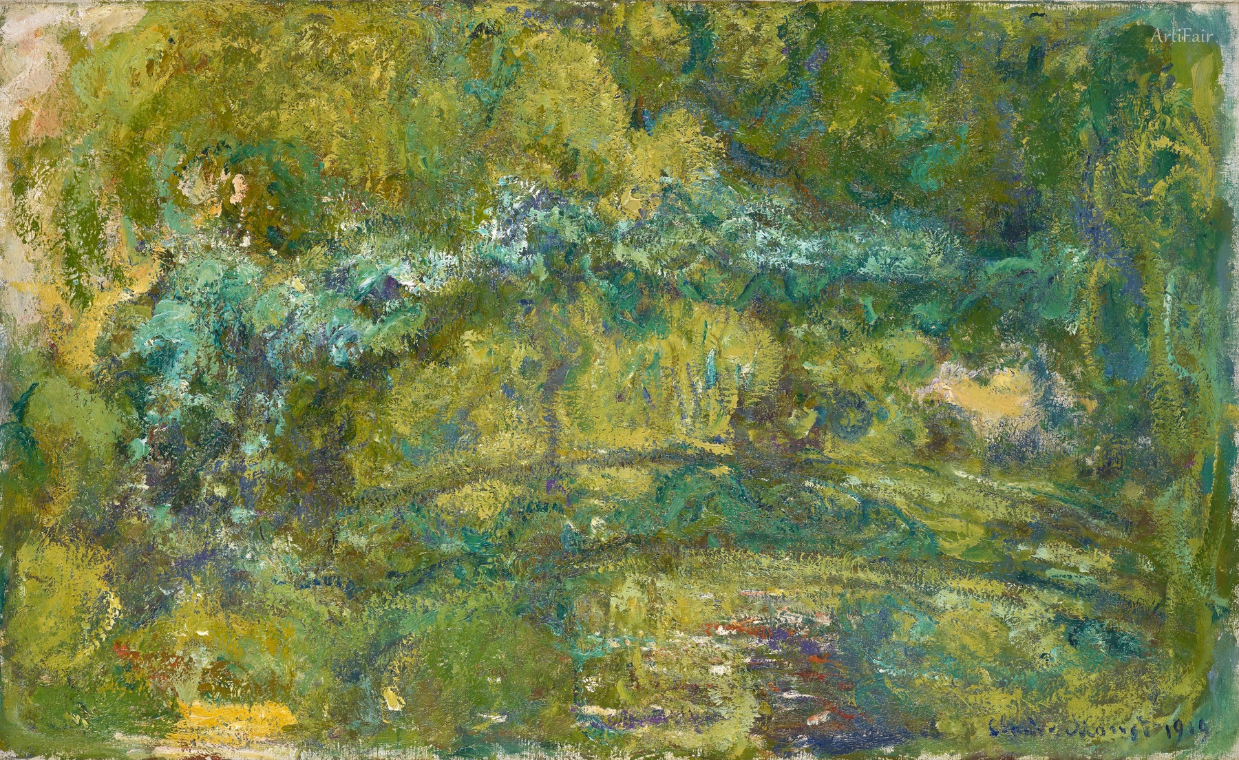 The footbridge over the water lilies