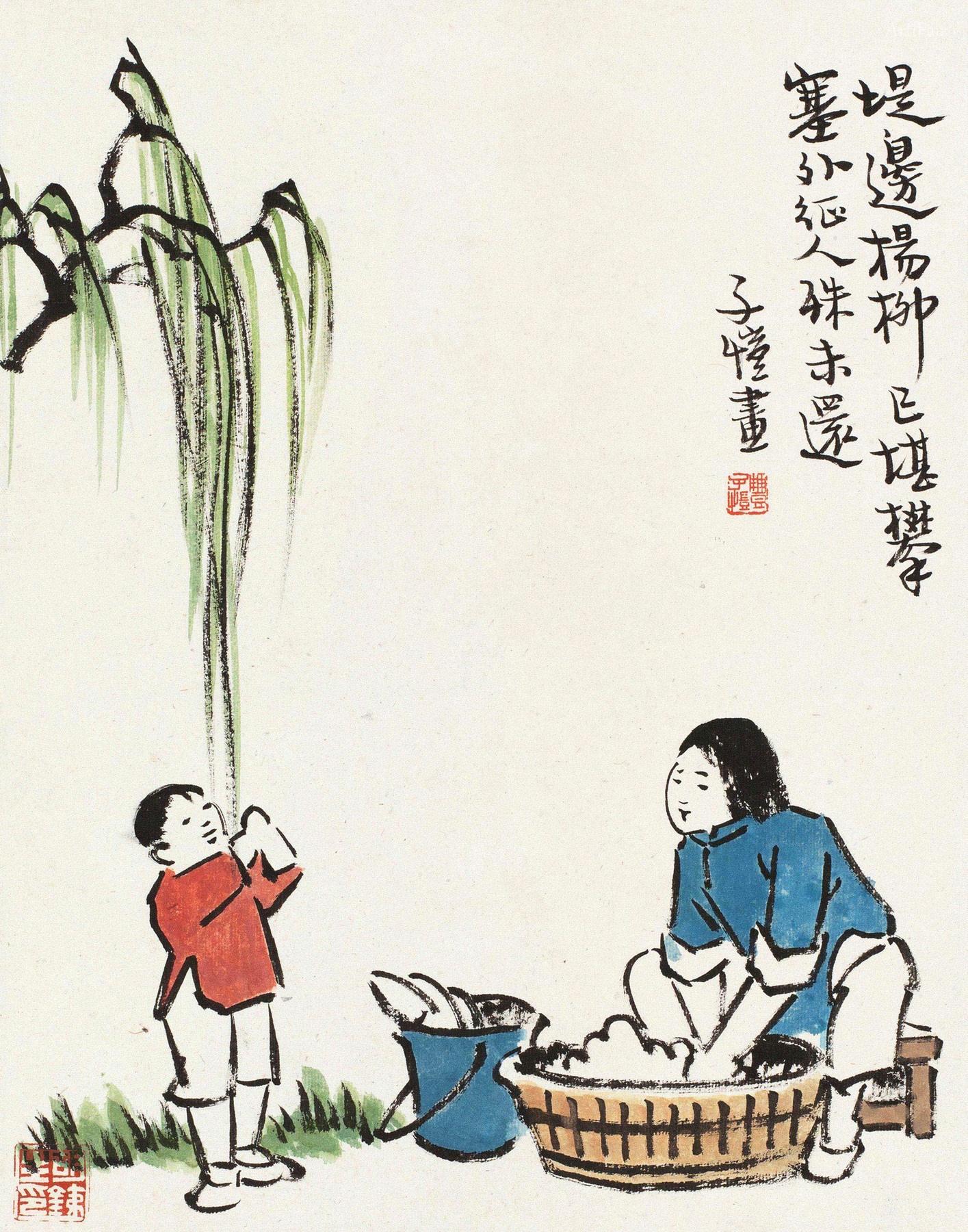 둑가 버드나무는 이미 잡을 수 있지만, 변방의 군인은 아직 돌아오지 않았다