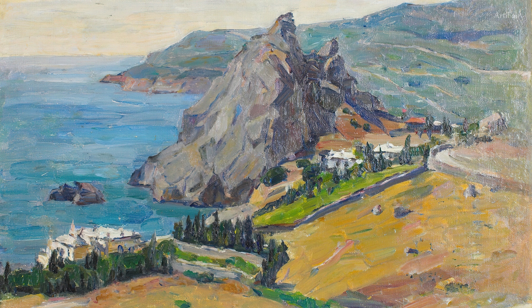 The Crimea. Cliffs in Simeiz 1907