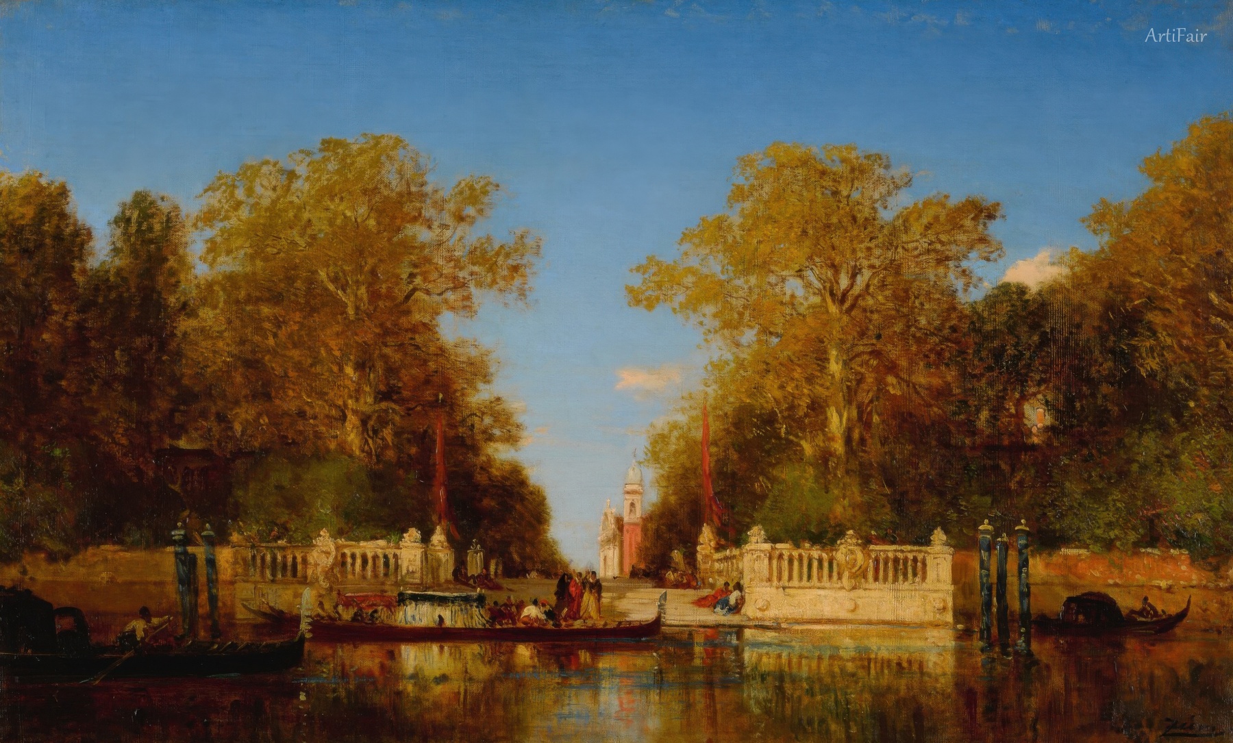 Gondolas in Front of the French Garden