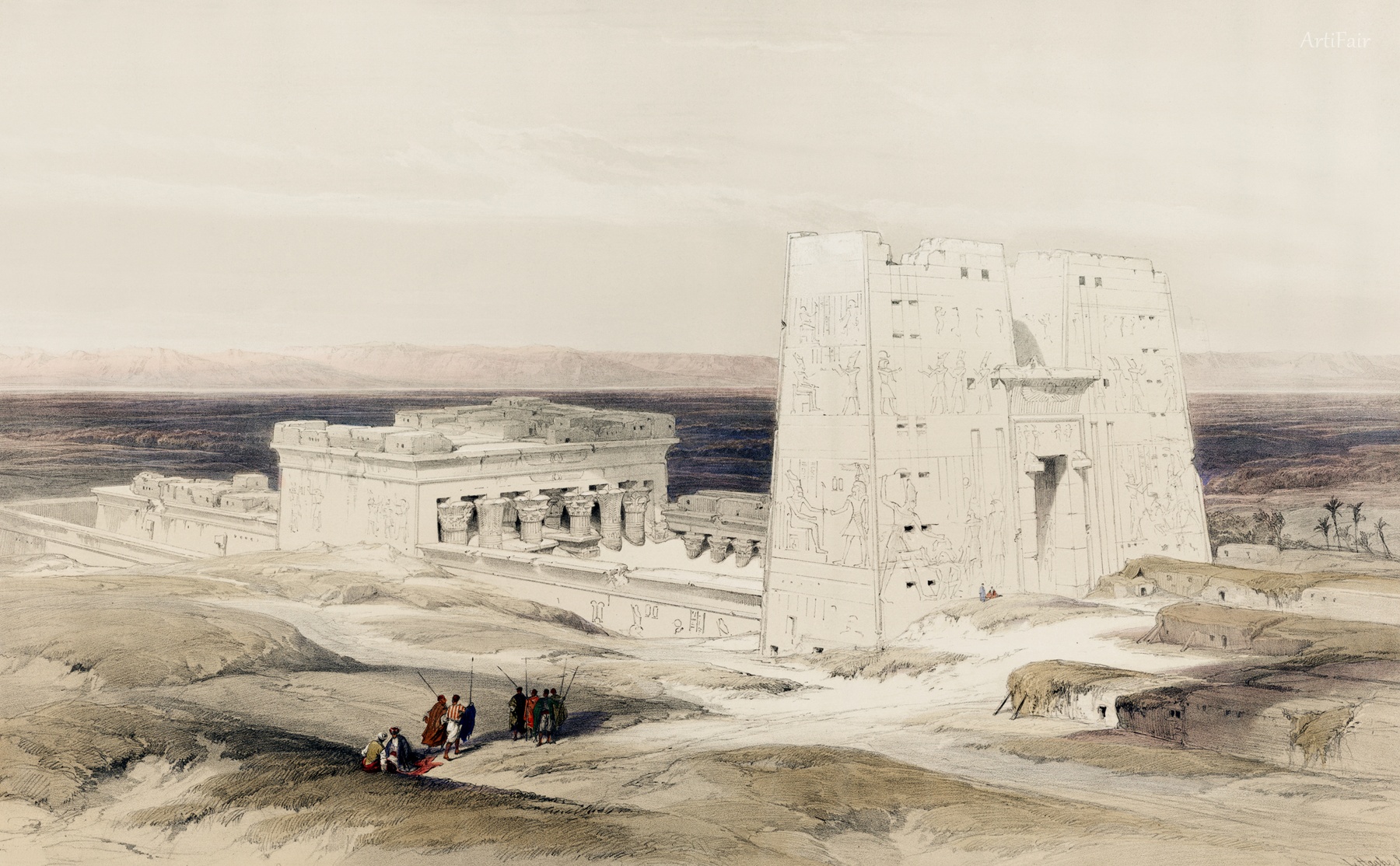 Chrám v Edfu, starověký Apollinopolis v Horním Egyptě