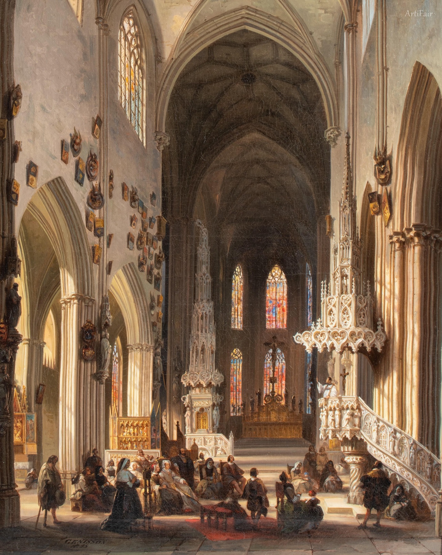 Animated Interior Of Catholic Cathedrale