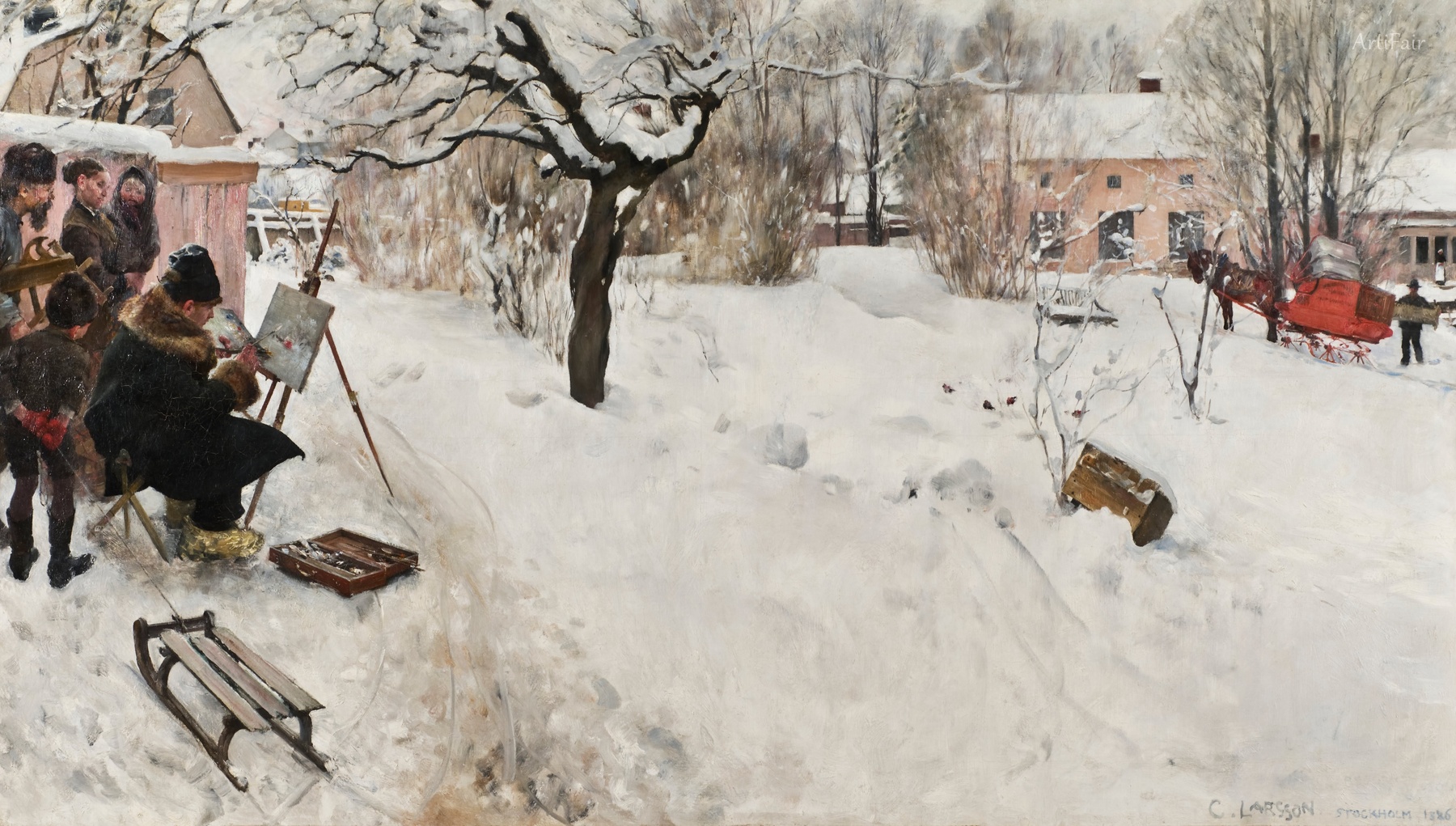 Malíř v Přírodě. Zimní Motiv z Åsögatan 145, Stockholm 1886