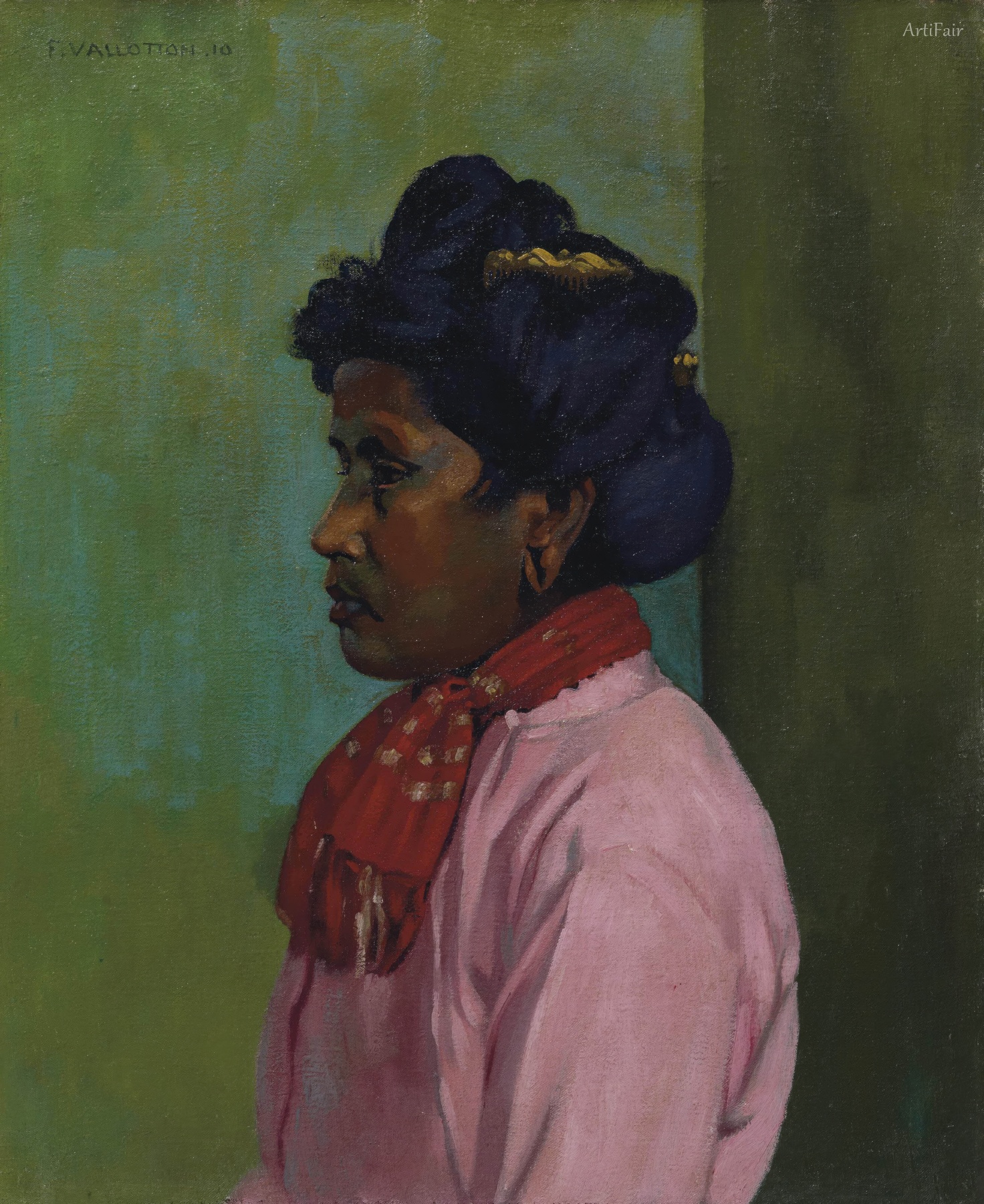 Black Woman with Pink Corsage