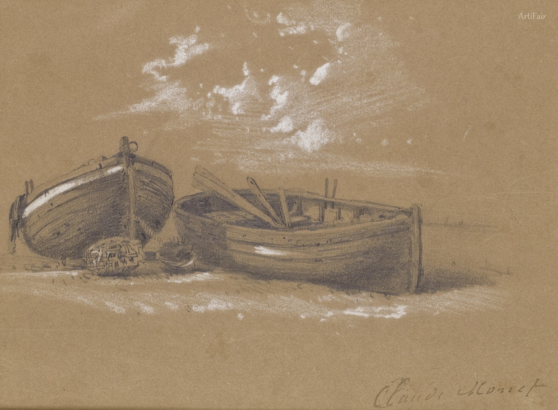 Two Beached Canoes