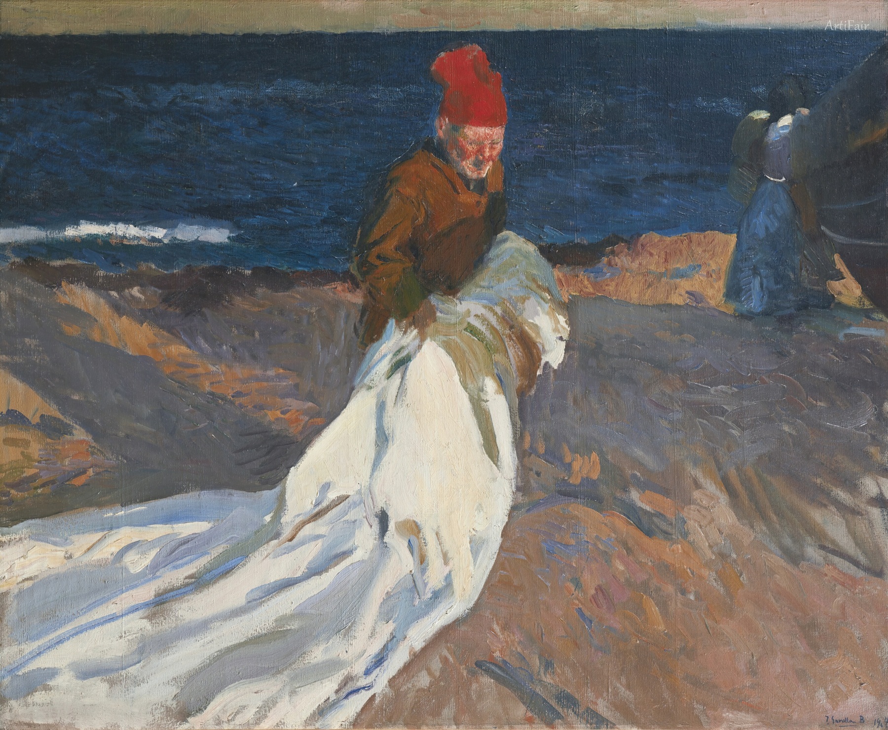 Gathering the Sail, Valencia Beach 1908