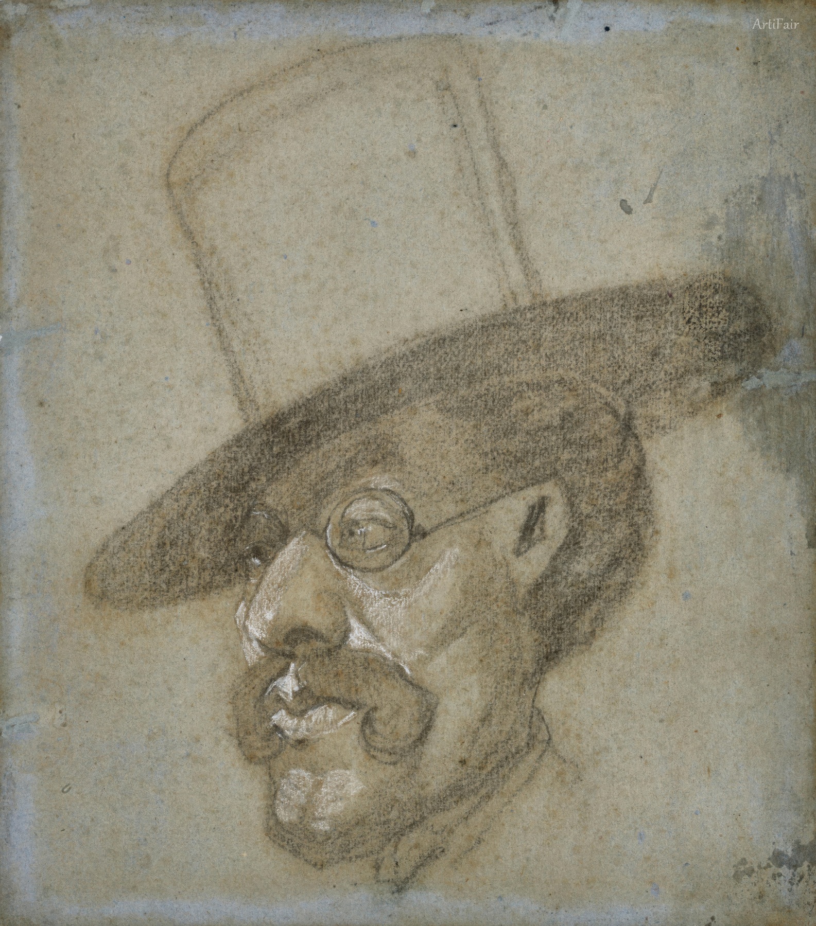 Man with Top Hat and Glasses