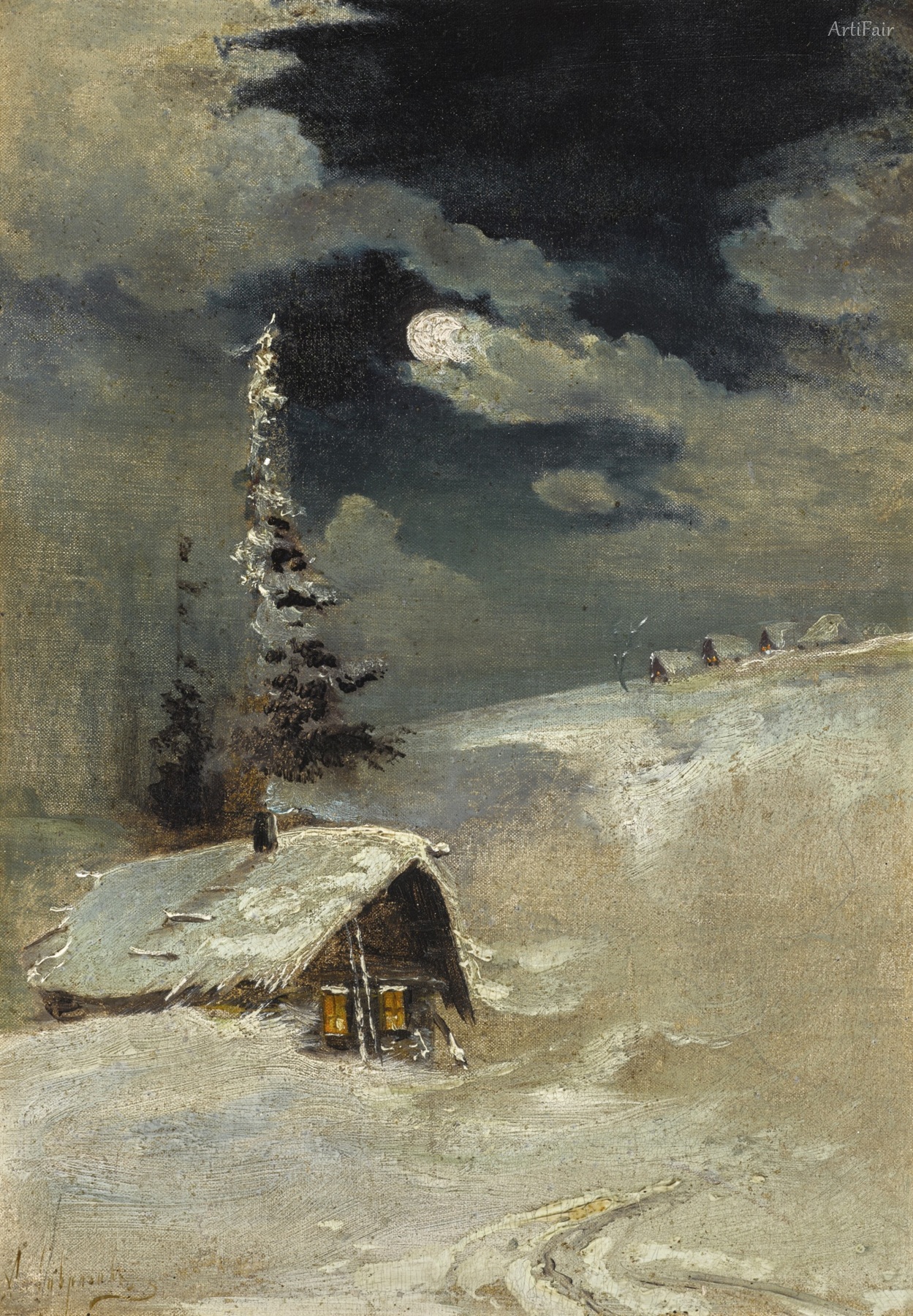Moonlit Winter Landscape