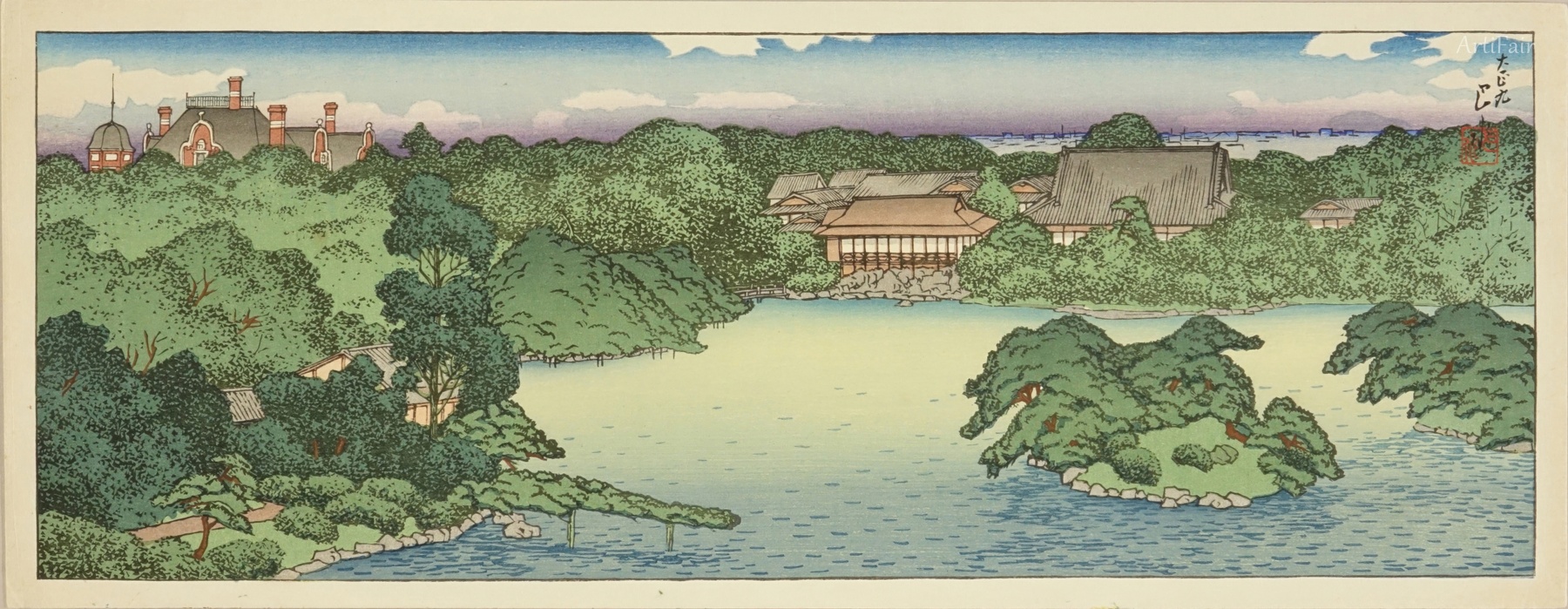 Panorama of Oizumi Pond from Mitsubishi Fukagawa Villa, 1920