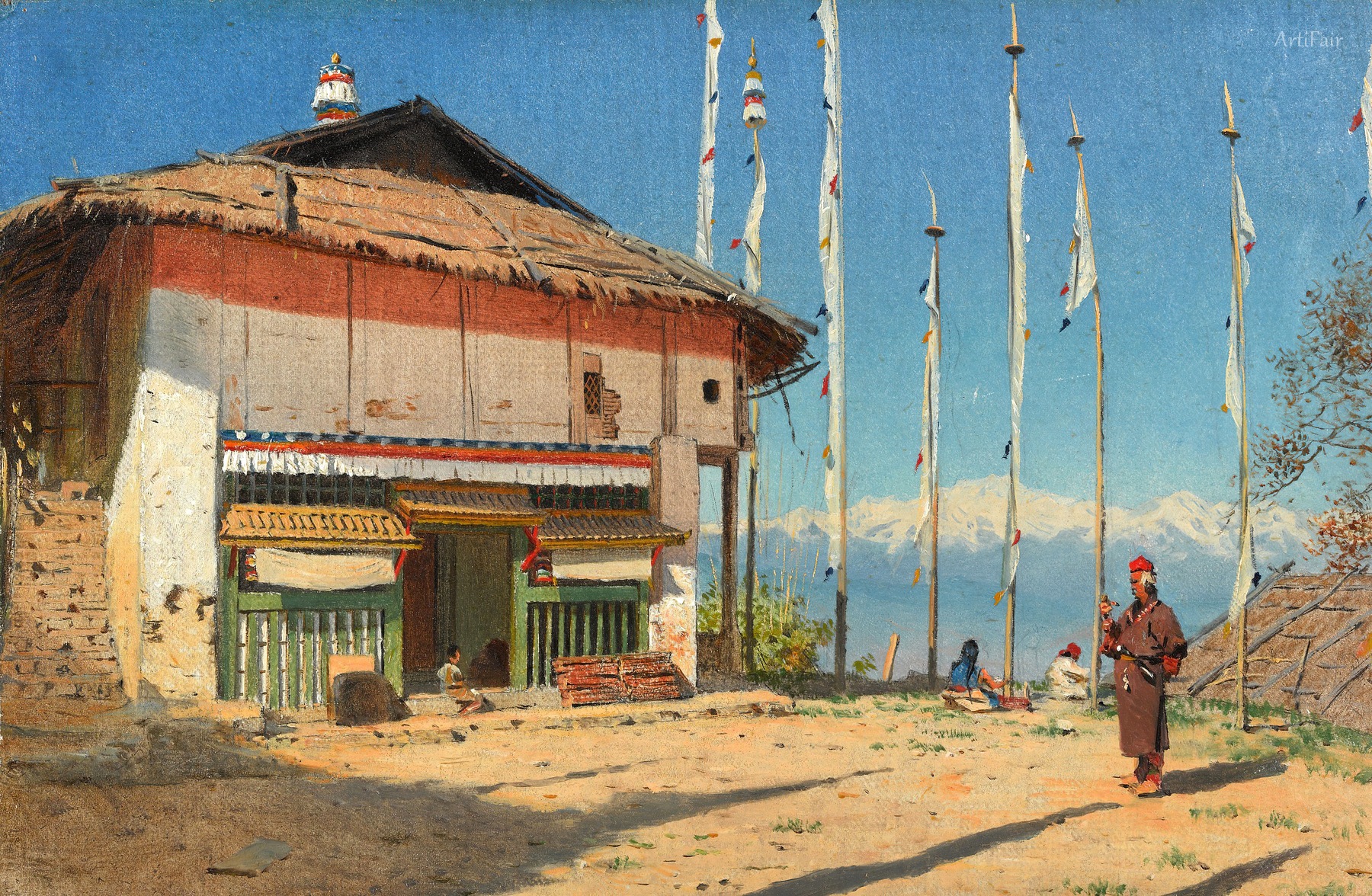 Buddhist Temple in Darjiling. Sikkim 1874