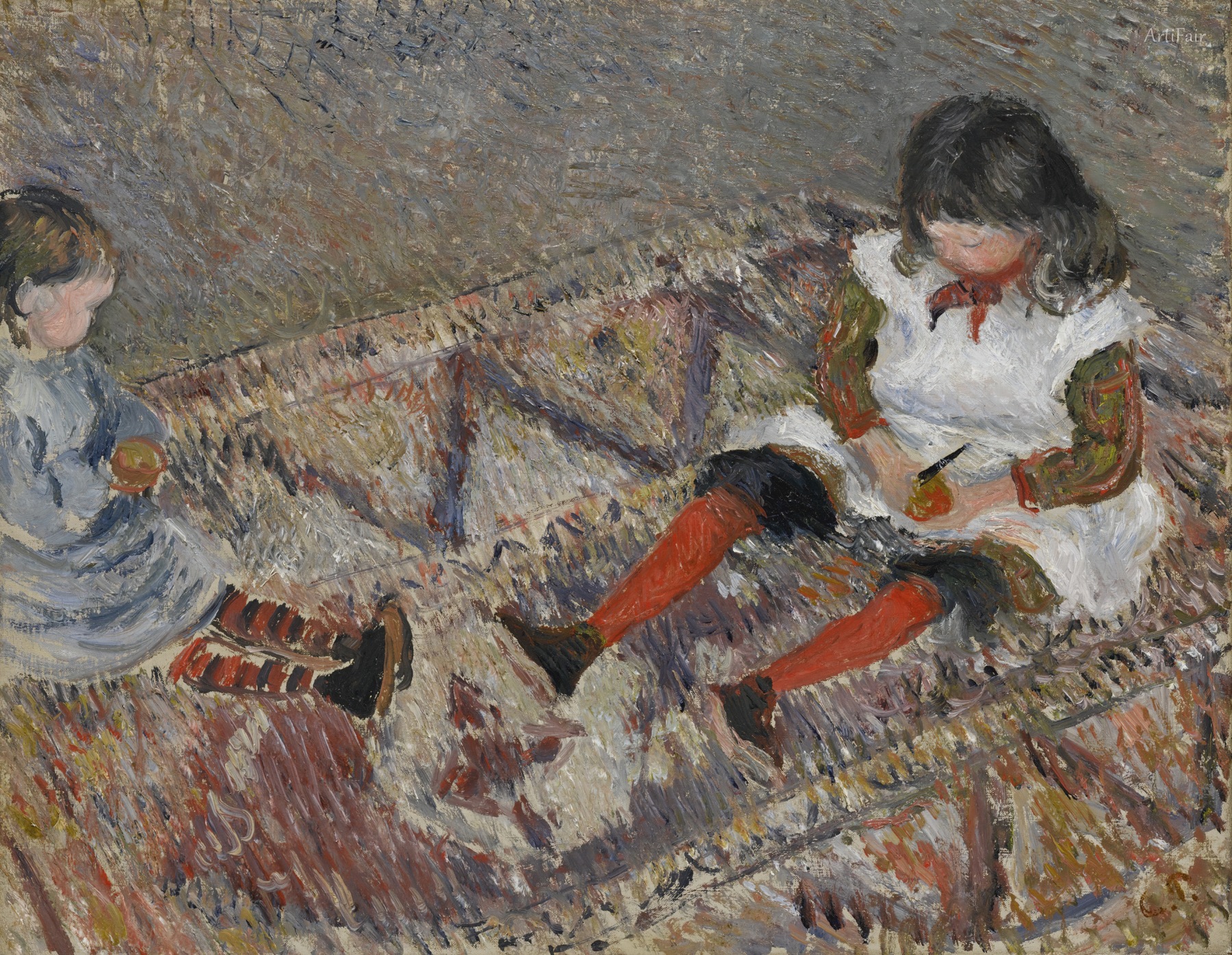 Jeanne and Ludovic-Rodolphe Pissarro on a Rug