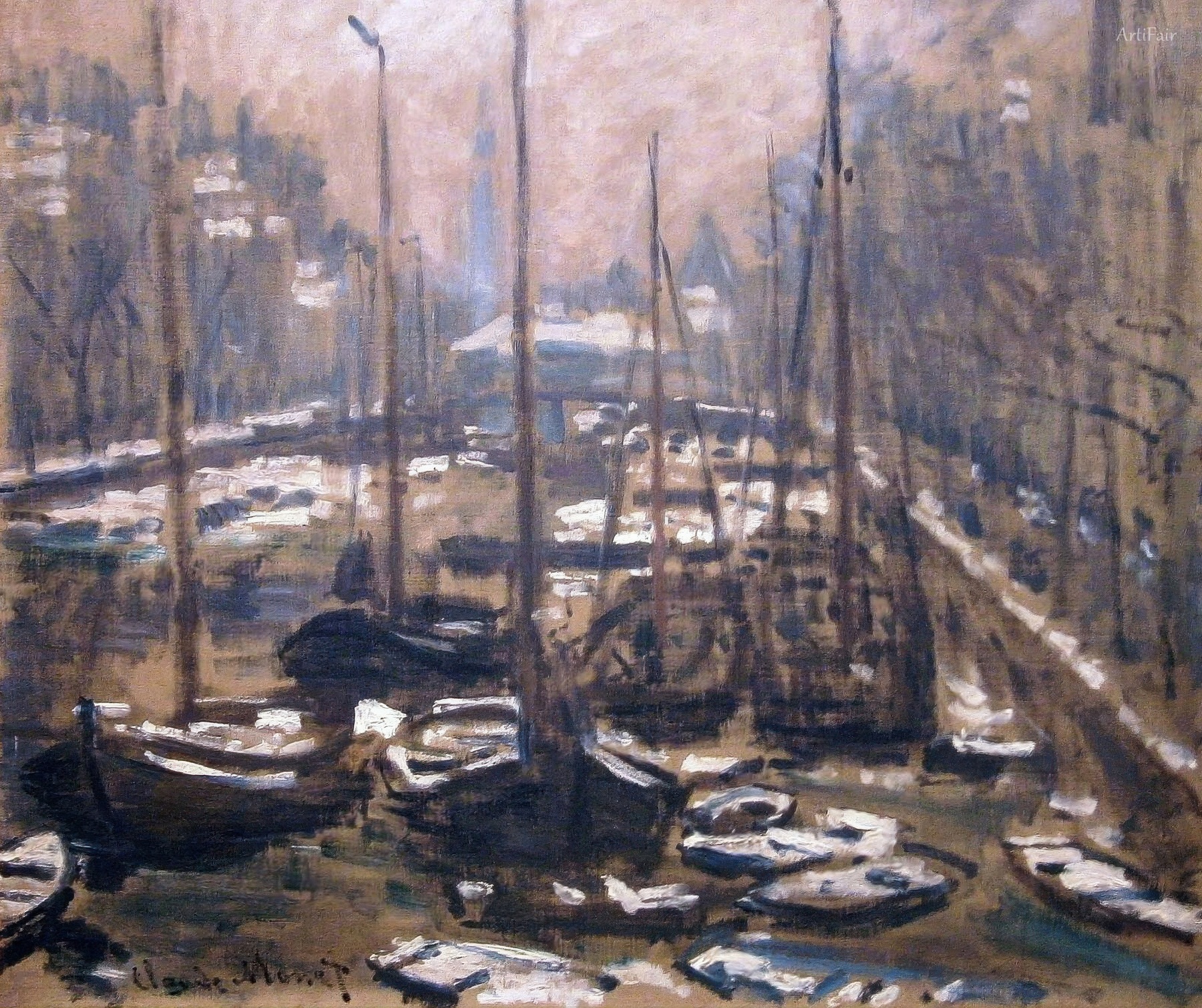 Canal of Amsterdam in Winter