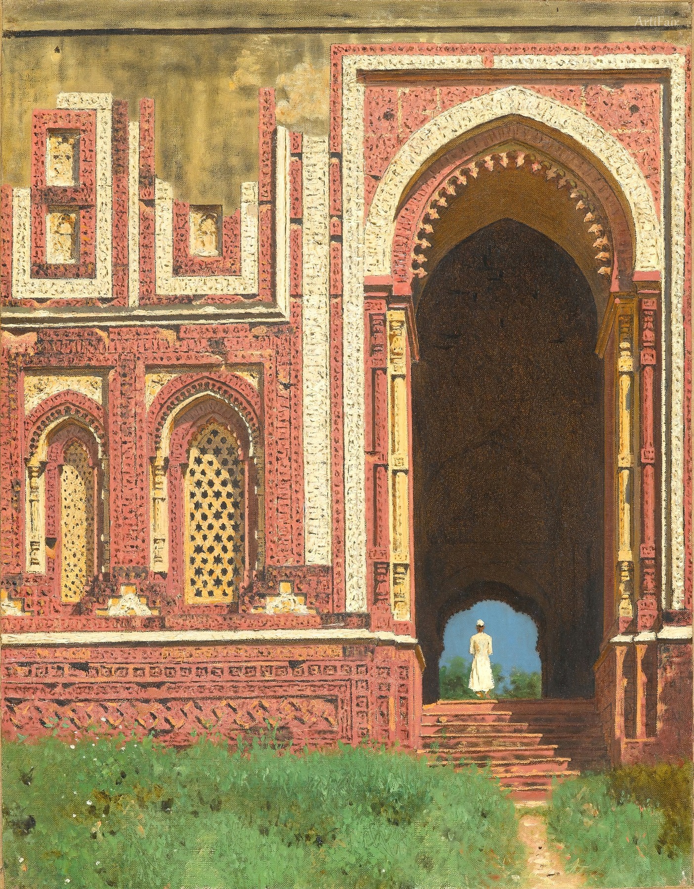 Brána poblíž Qutub Minar. Staré Dillí 1875