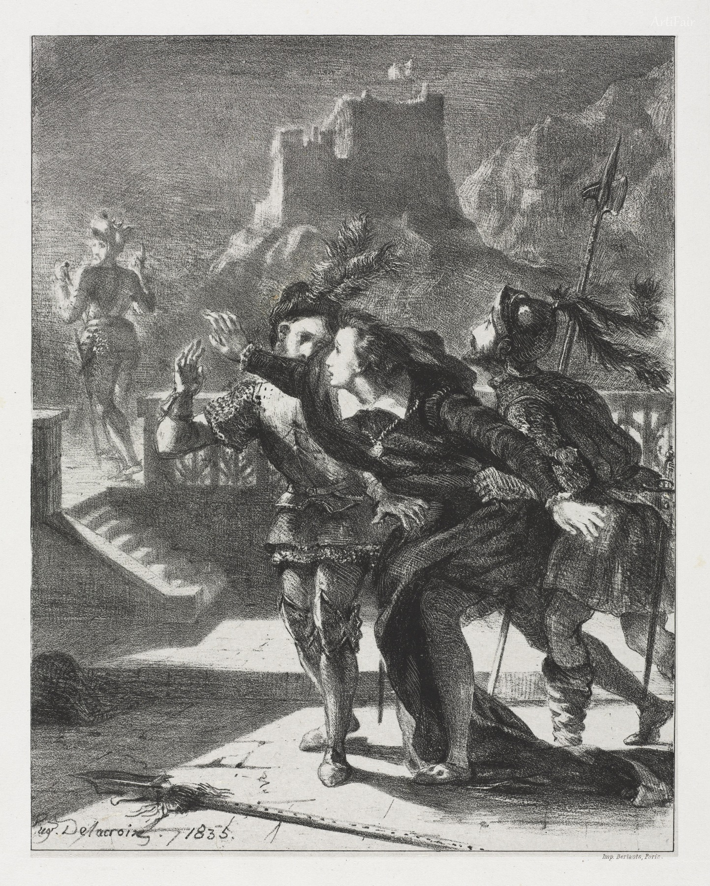 Hamlet Rushes to Follow the Ghost of his Father