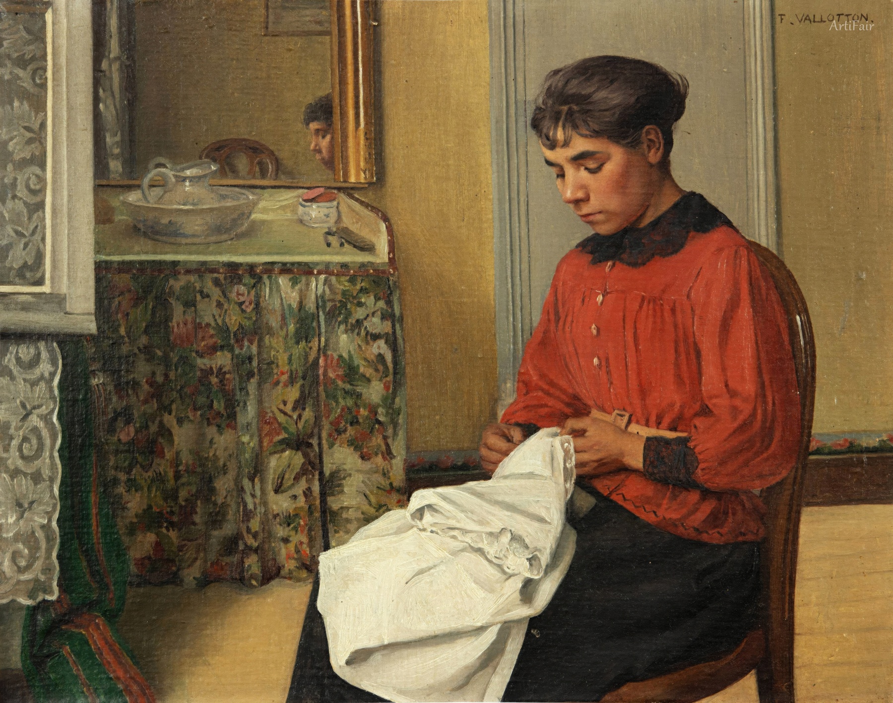 Young Woman Sewing