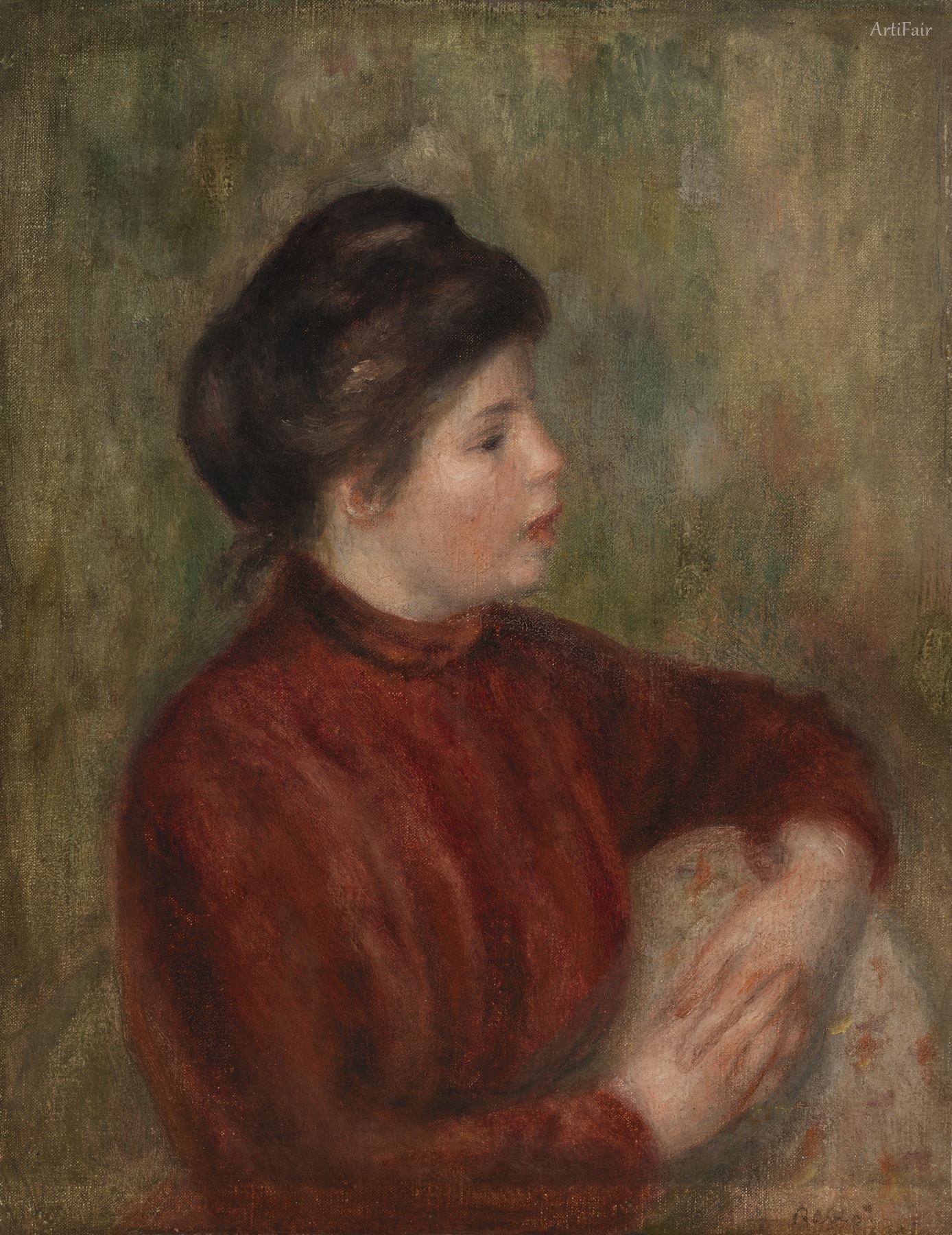 Woman Leaning on a Chair