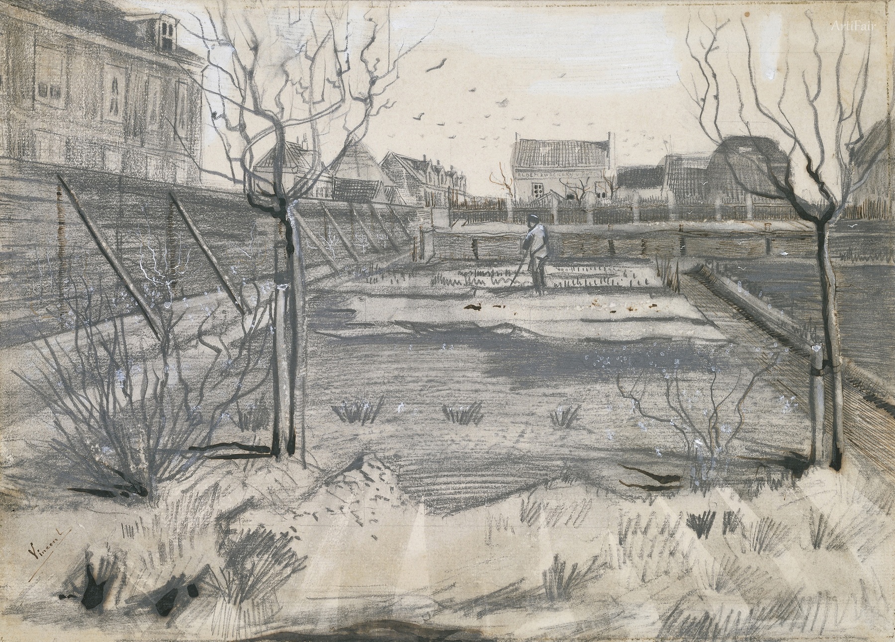 1882 Bloemkwekerij van Pierre van de Putte aan de Schenkweg te Den Haag 1882