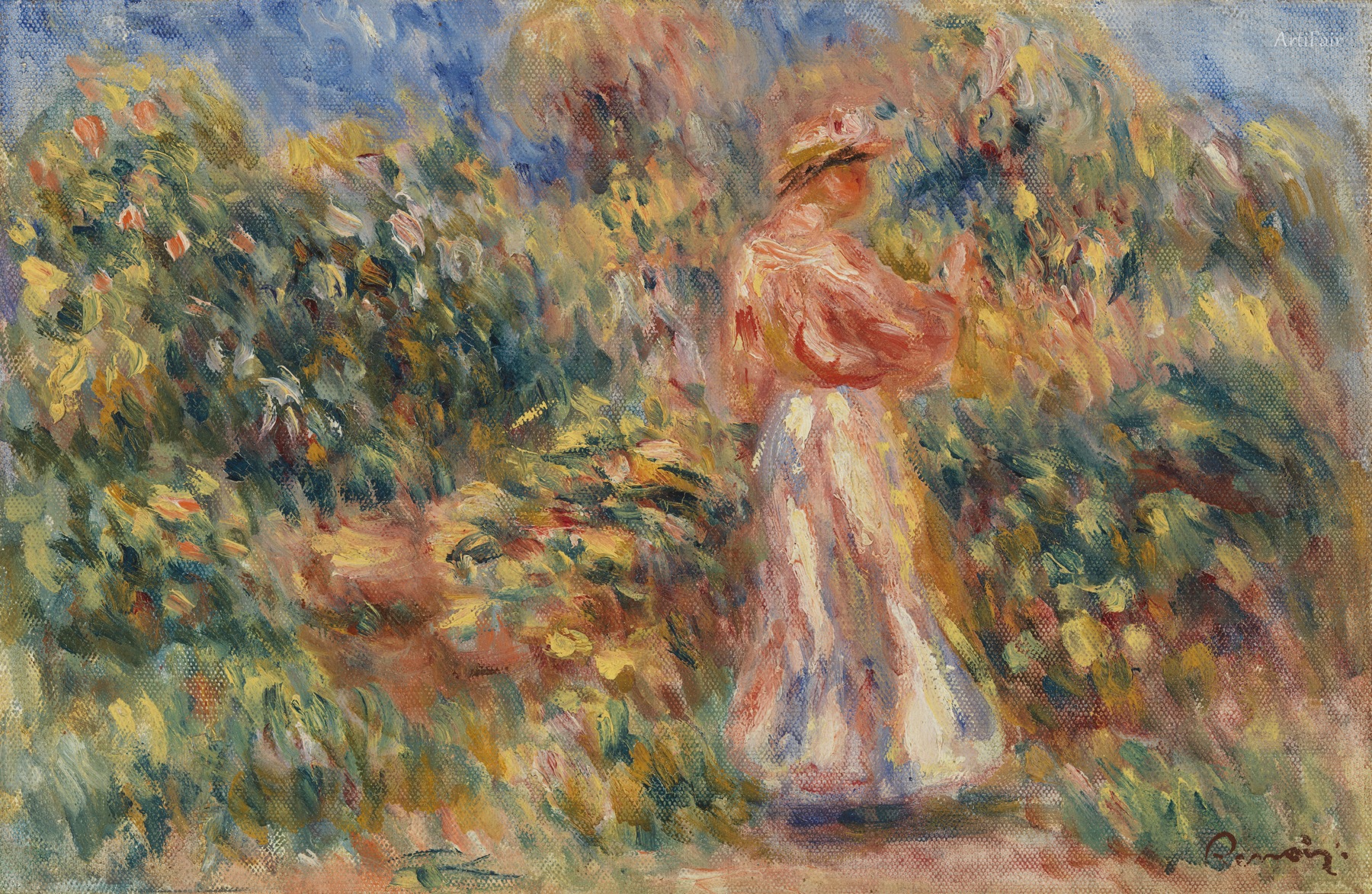 Landscape with Woman in Pink and White