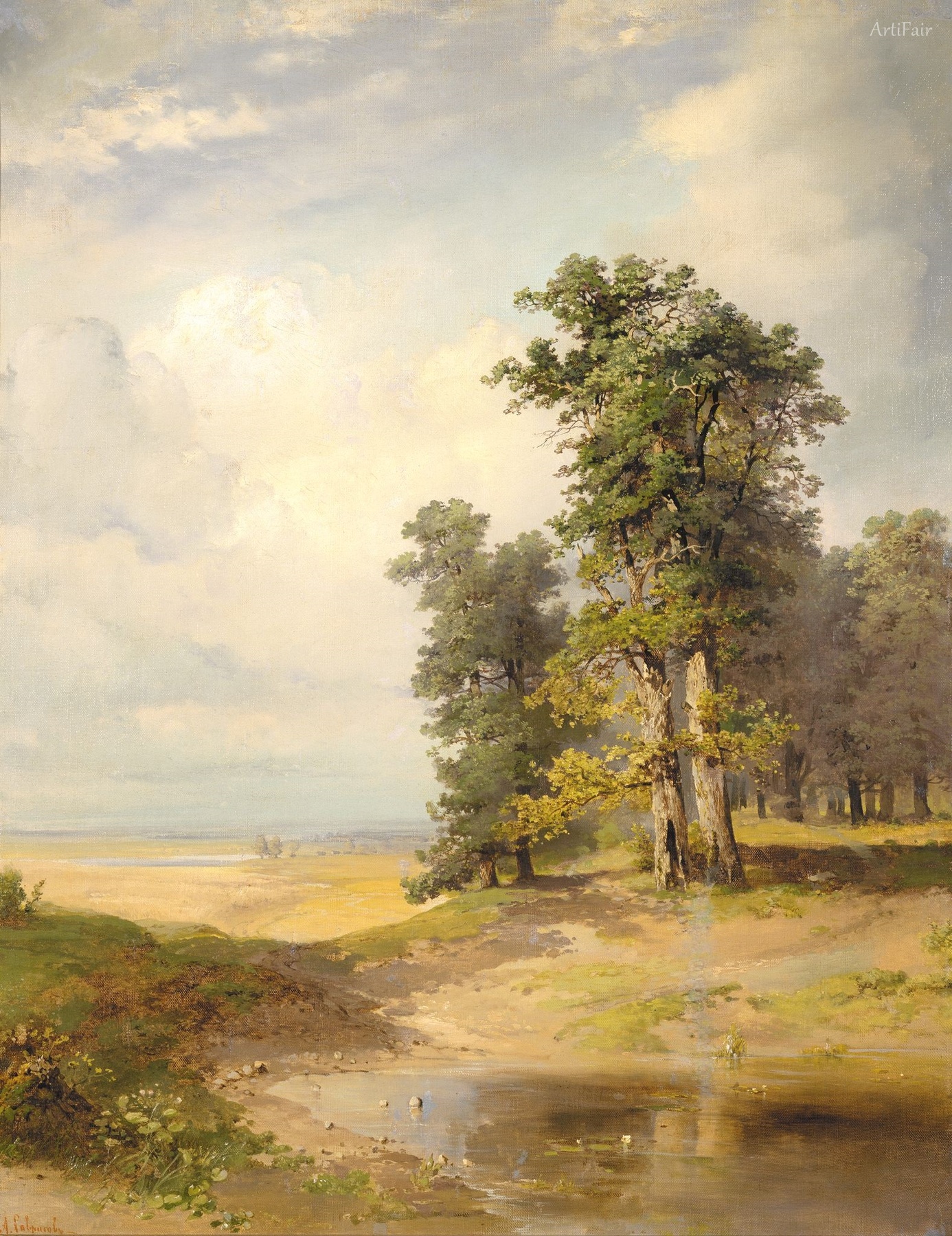 Letní krajina s duby 1853
