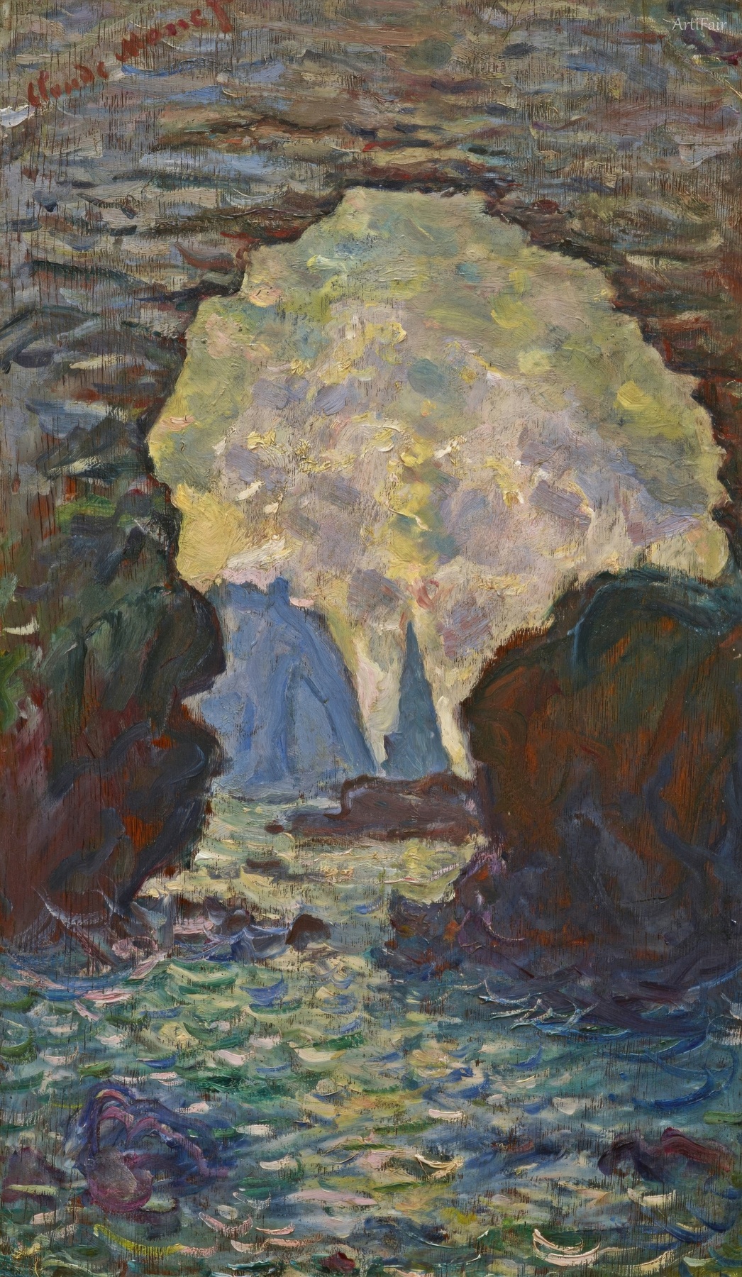 Hrot Étretat viděný skrz dveře Amont