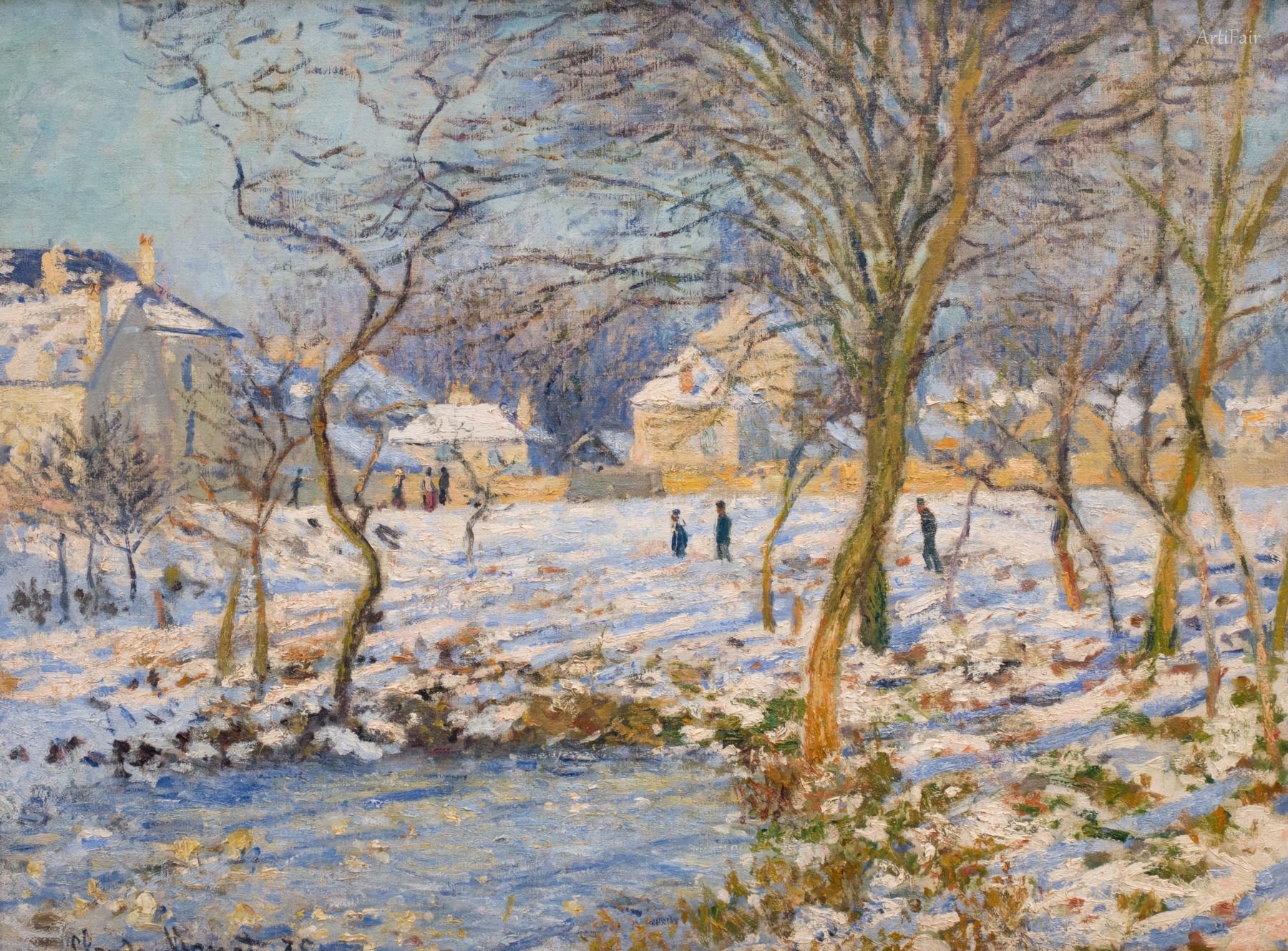 The pond, effect of snow