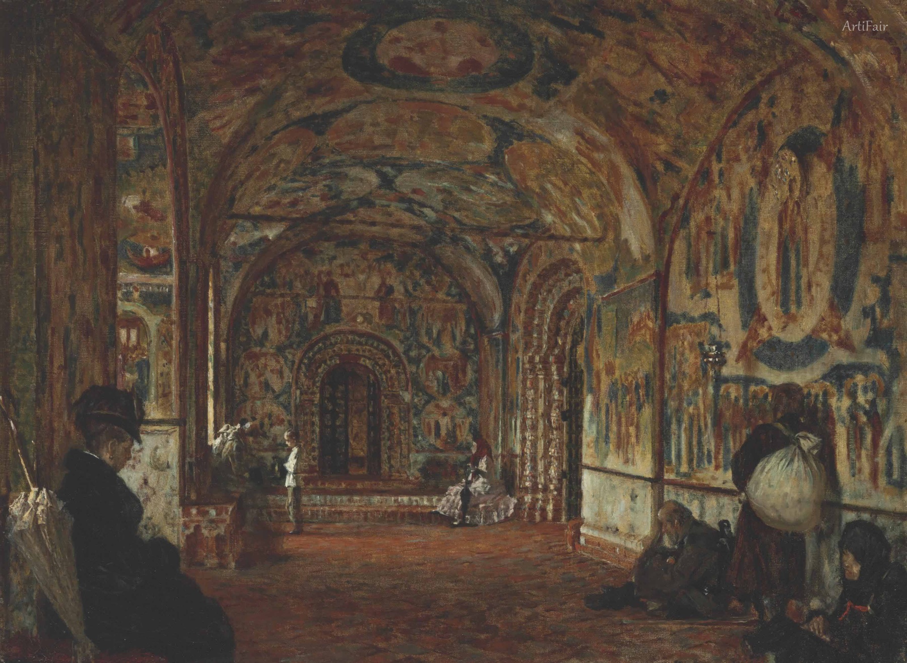 A Yaroslavl, sul portico di una chiesa del XVII secolo