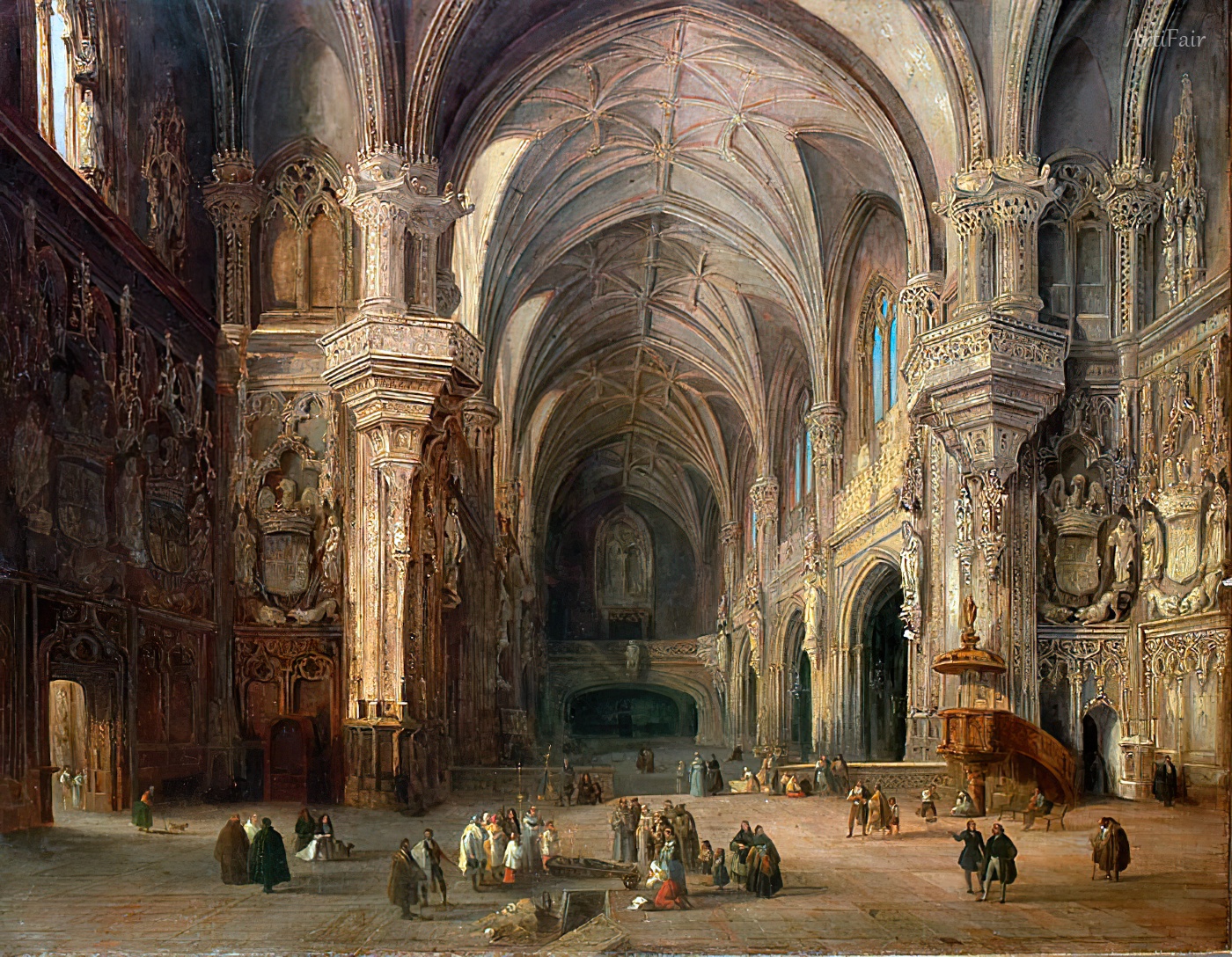 Interior of the Church of San Juan de los Reyes of Toledo (Spain) 1839
