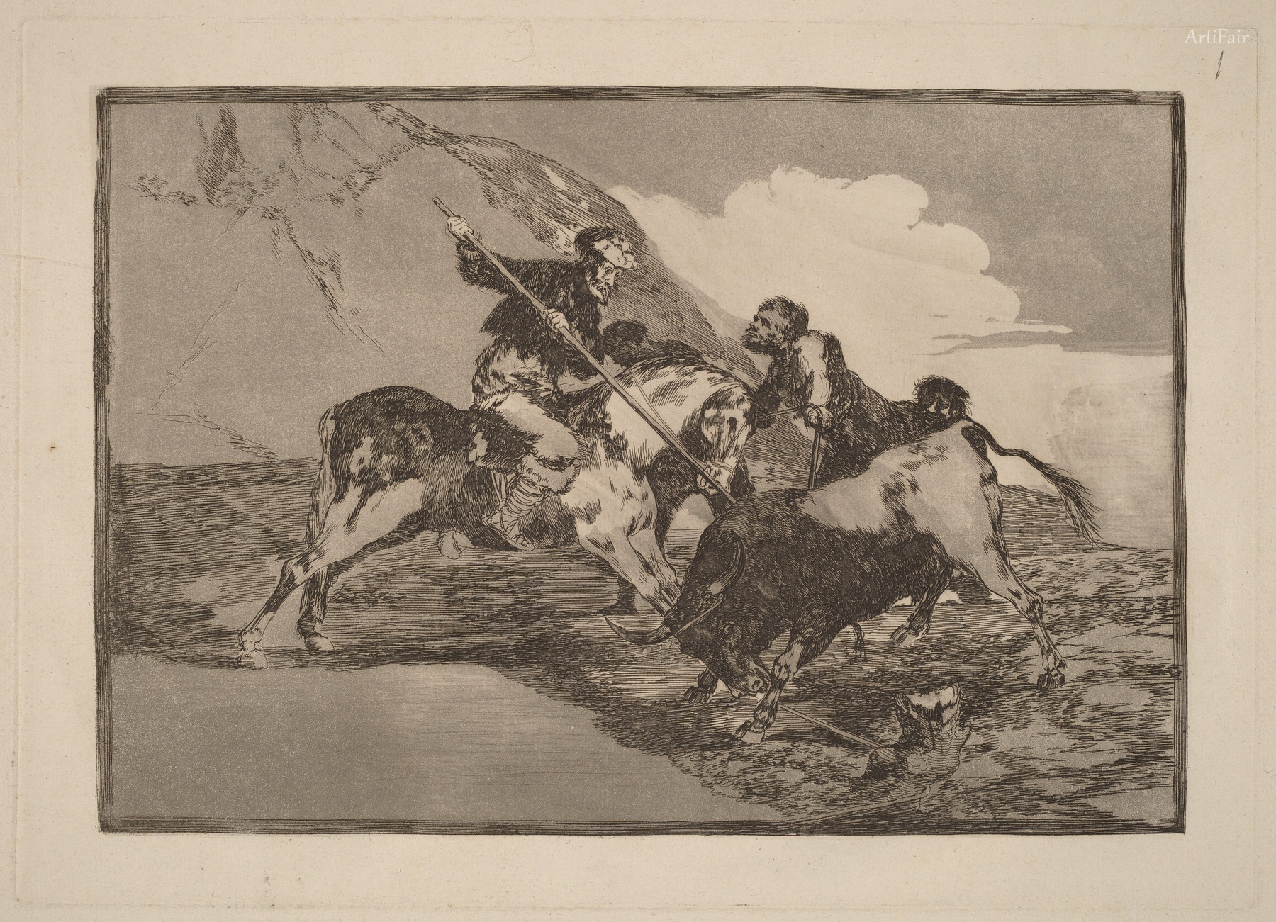 How the ancient Spaniards hunted bulls on horseback in the countryside