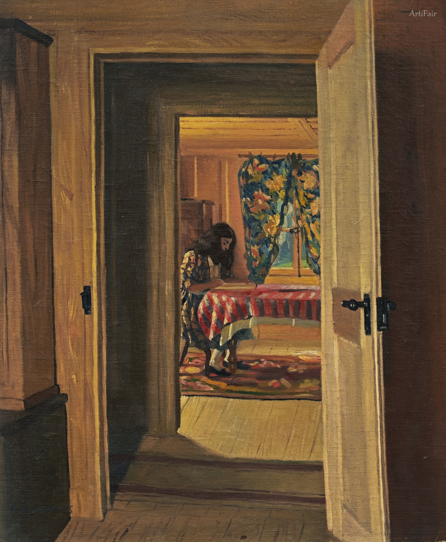 Interior, Young Girl Writing