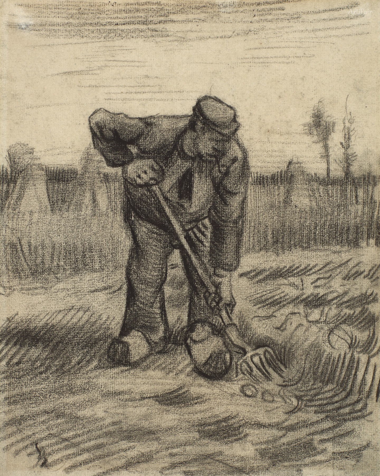 Peasant Digging up Potatoes