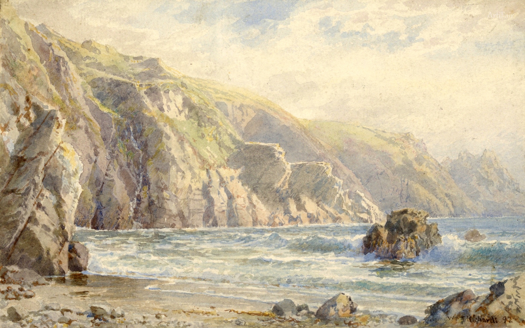 Gambar, Teluk Moulin Huet, Guernsey, 1897根西岛
