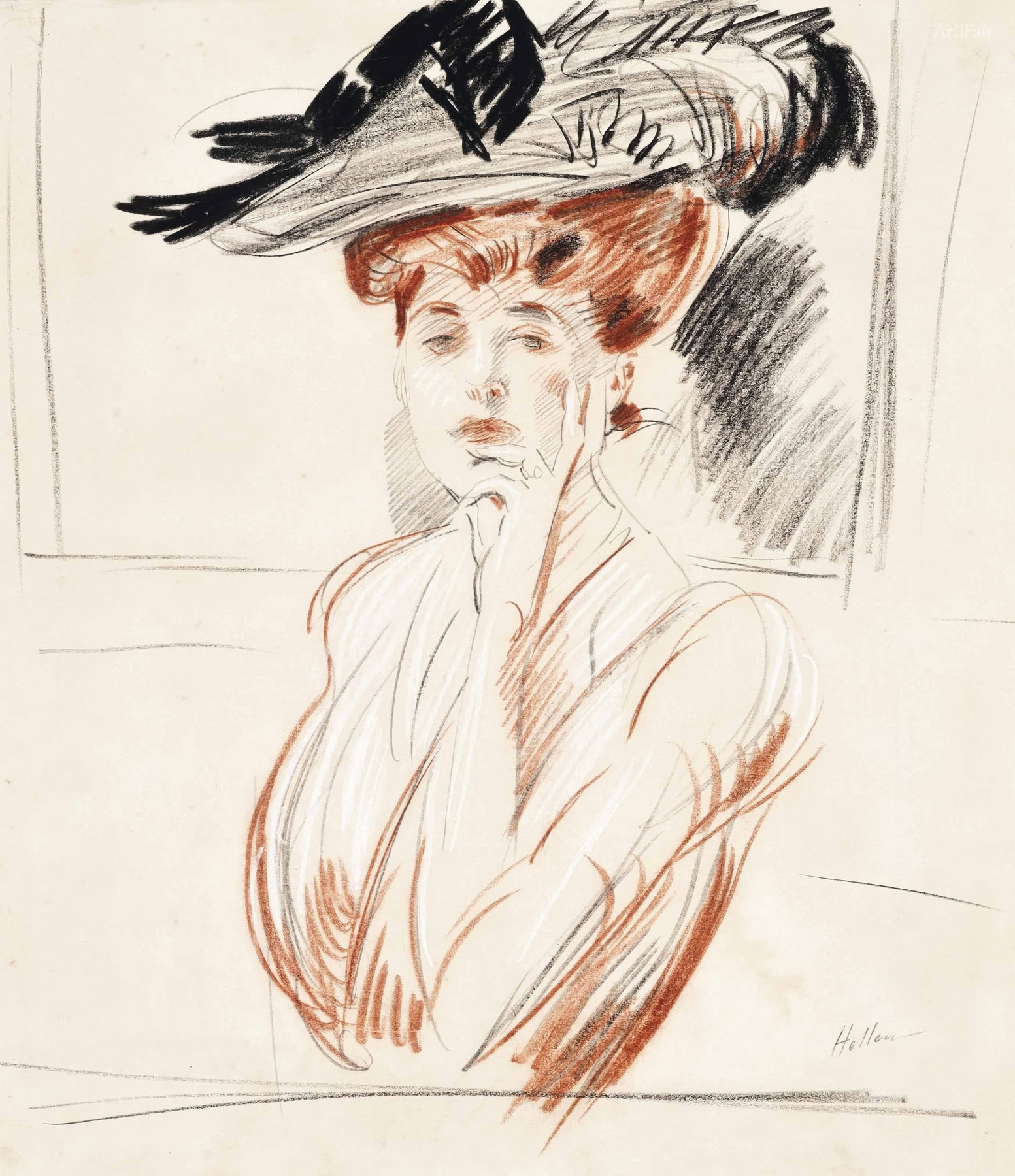 Lady with Feather Hat