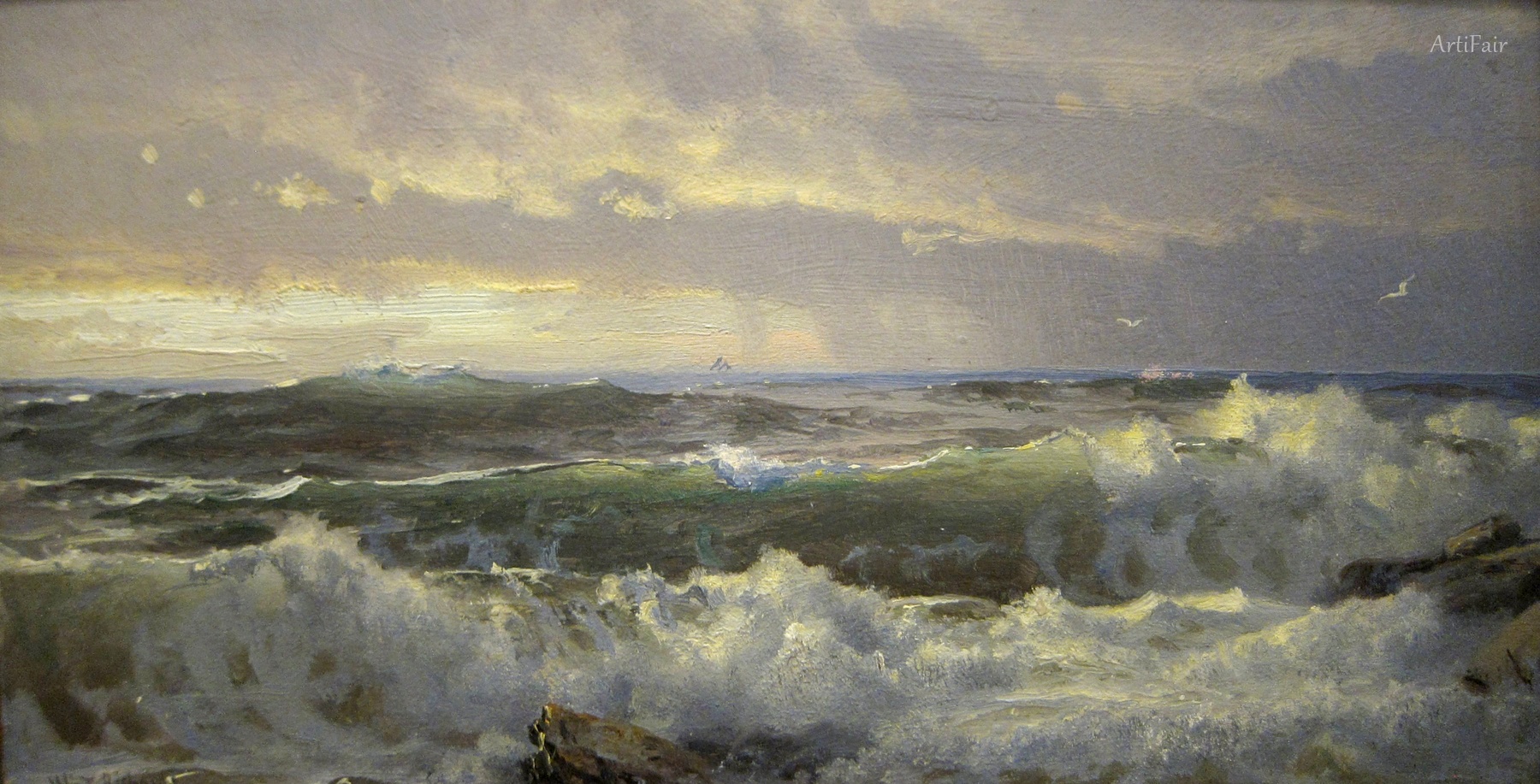 Surf on Rocks 1890