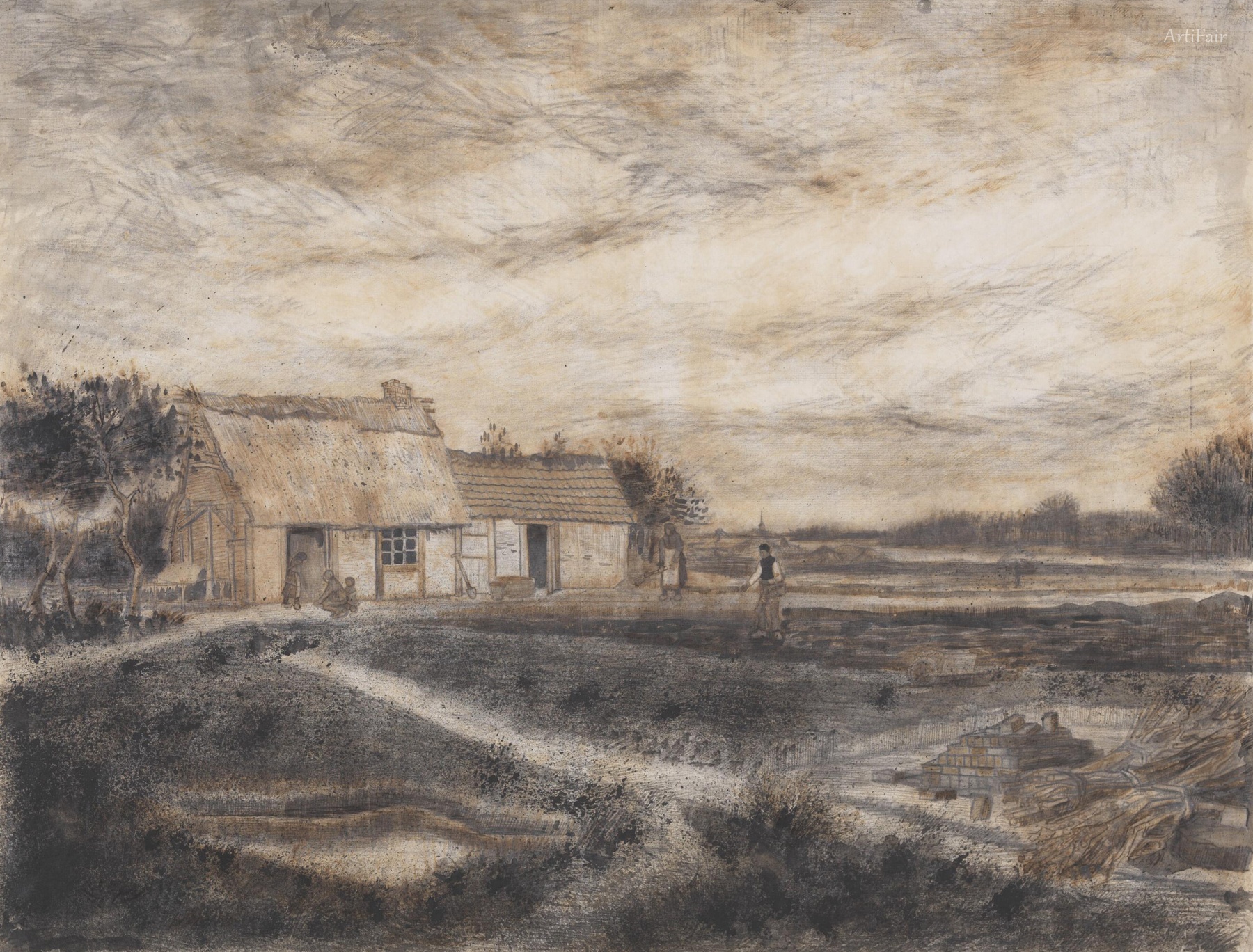 1881 Landskab med en gård nær Etten (Nord-Brabant-provinsen)