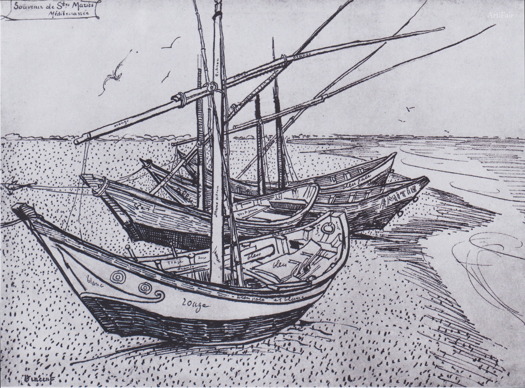 Fishing Boats on the beach at Saintes-Maries