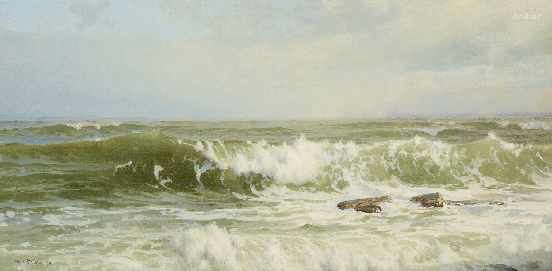 Szörf és tisztuló köd, Beaver Tail, Conanicut 1895