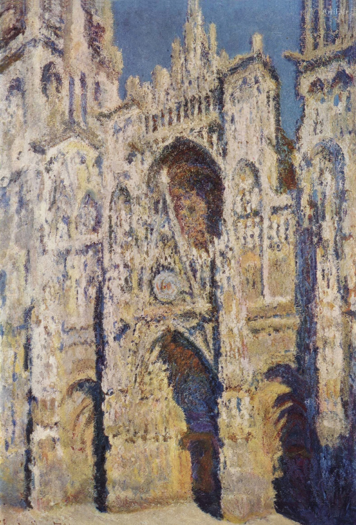 Katedrála v Rouenu, Portál a věž Saint-Romain, Plné slunce
