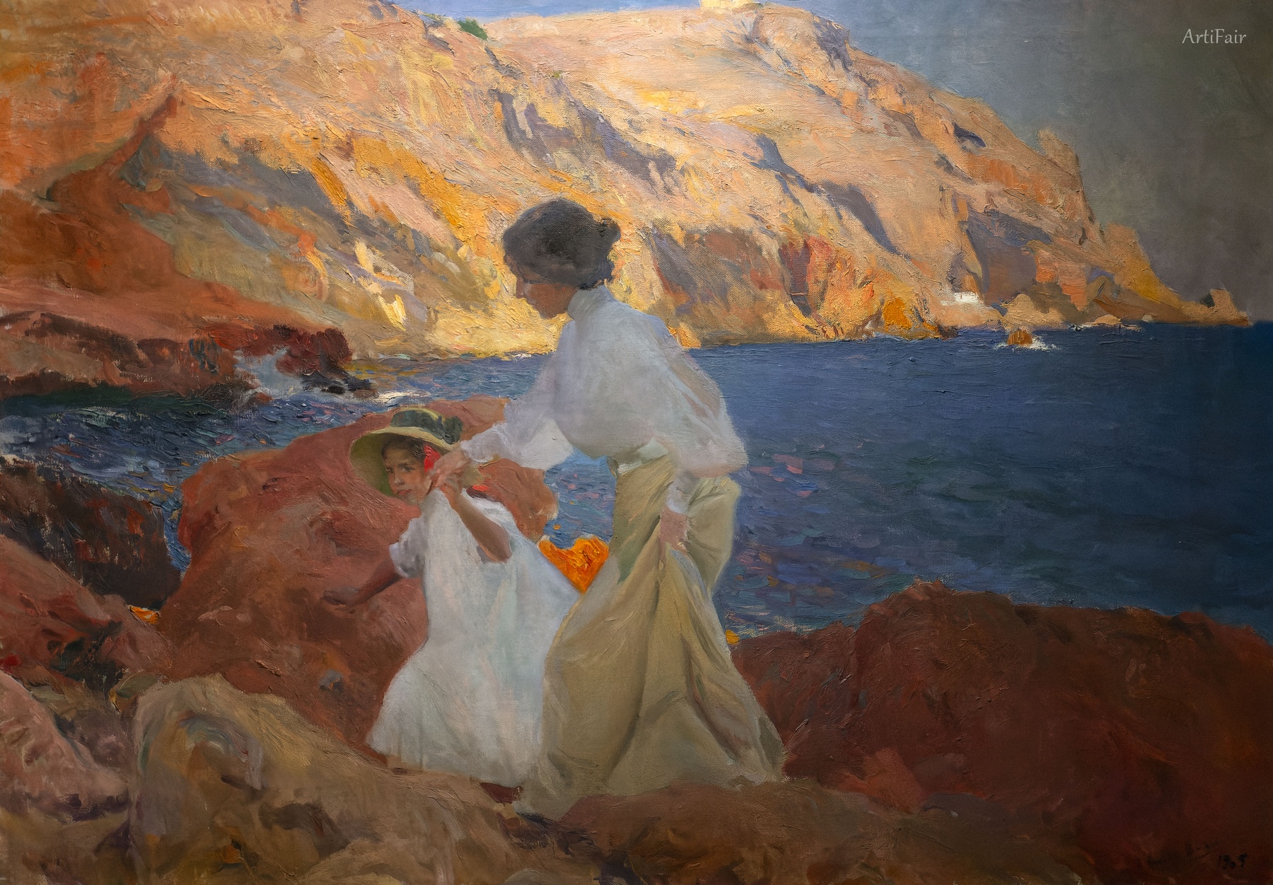 Clotilde y Elena en las rocas