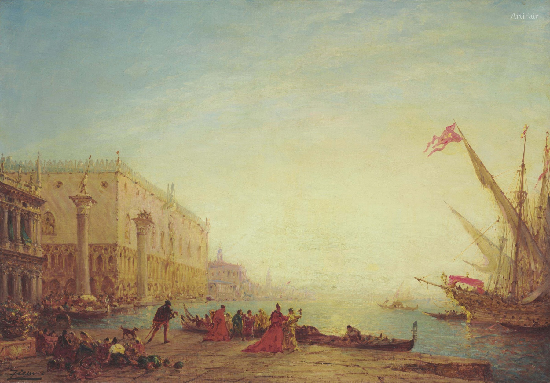 Embarkation in front of the Marciana Library