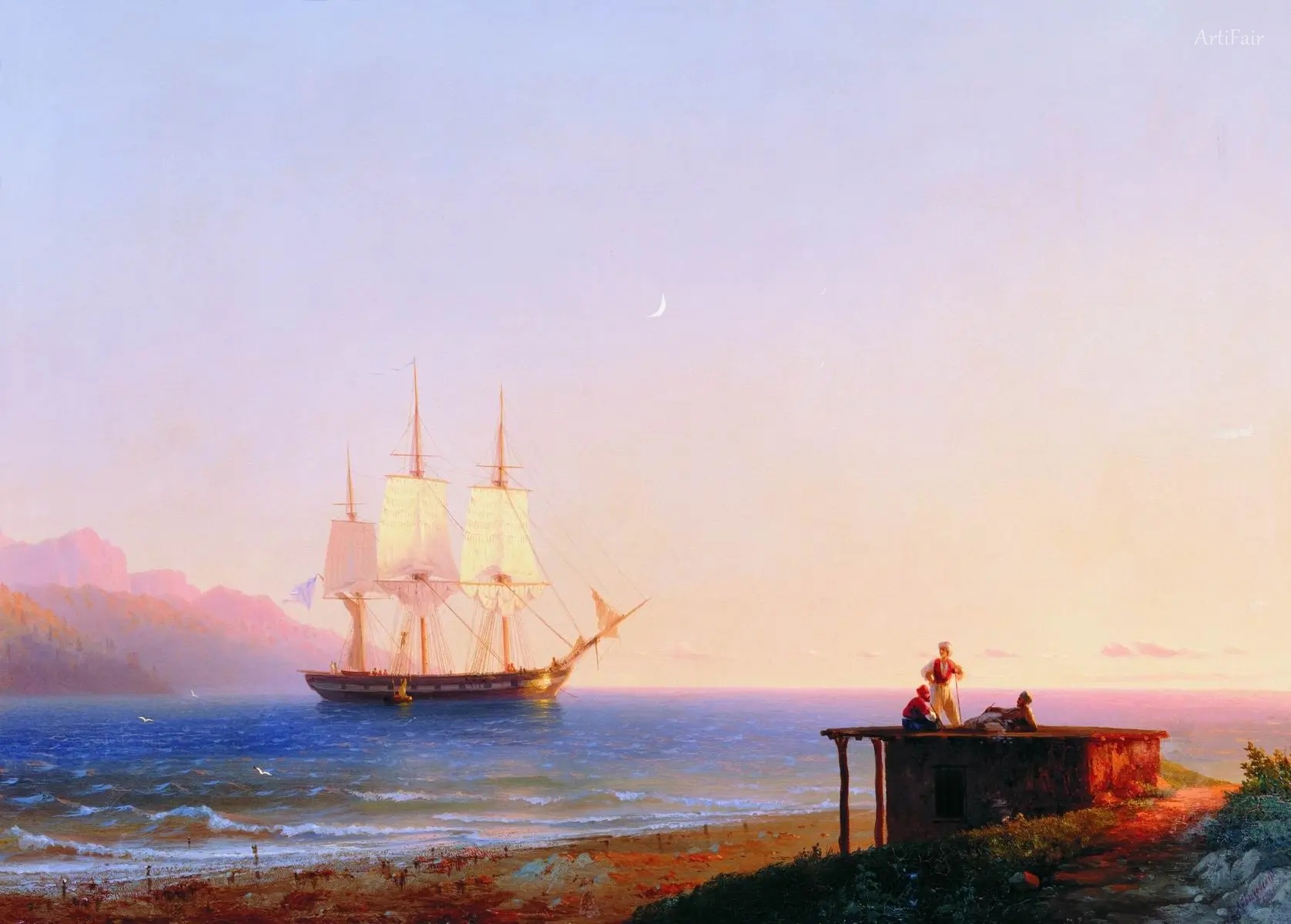 The frigate under sail