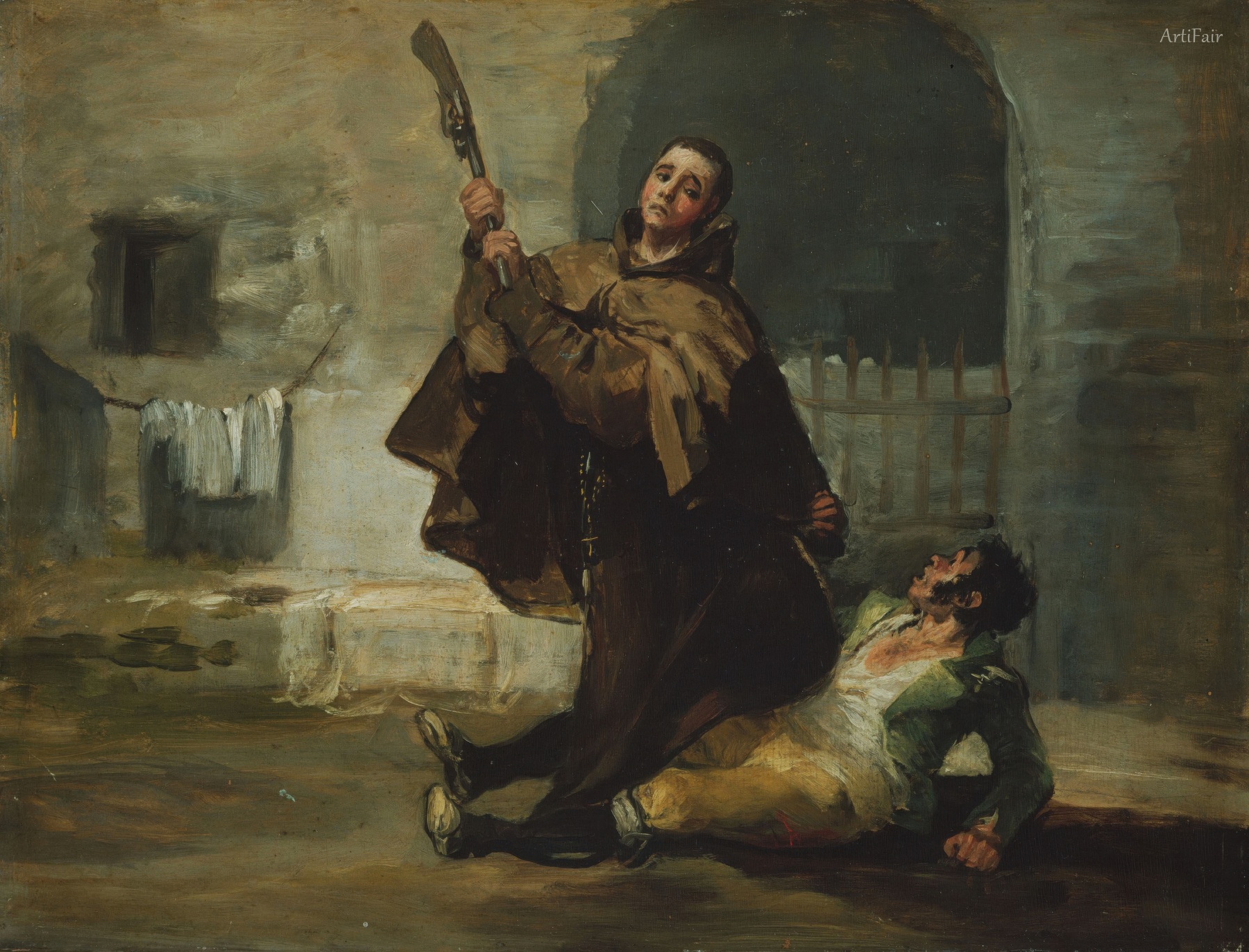 Friar Pedro Clubs El Maragato with the Butt of the Gun