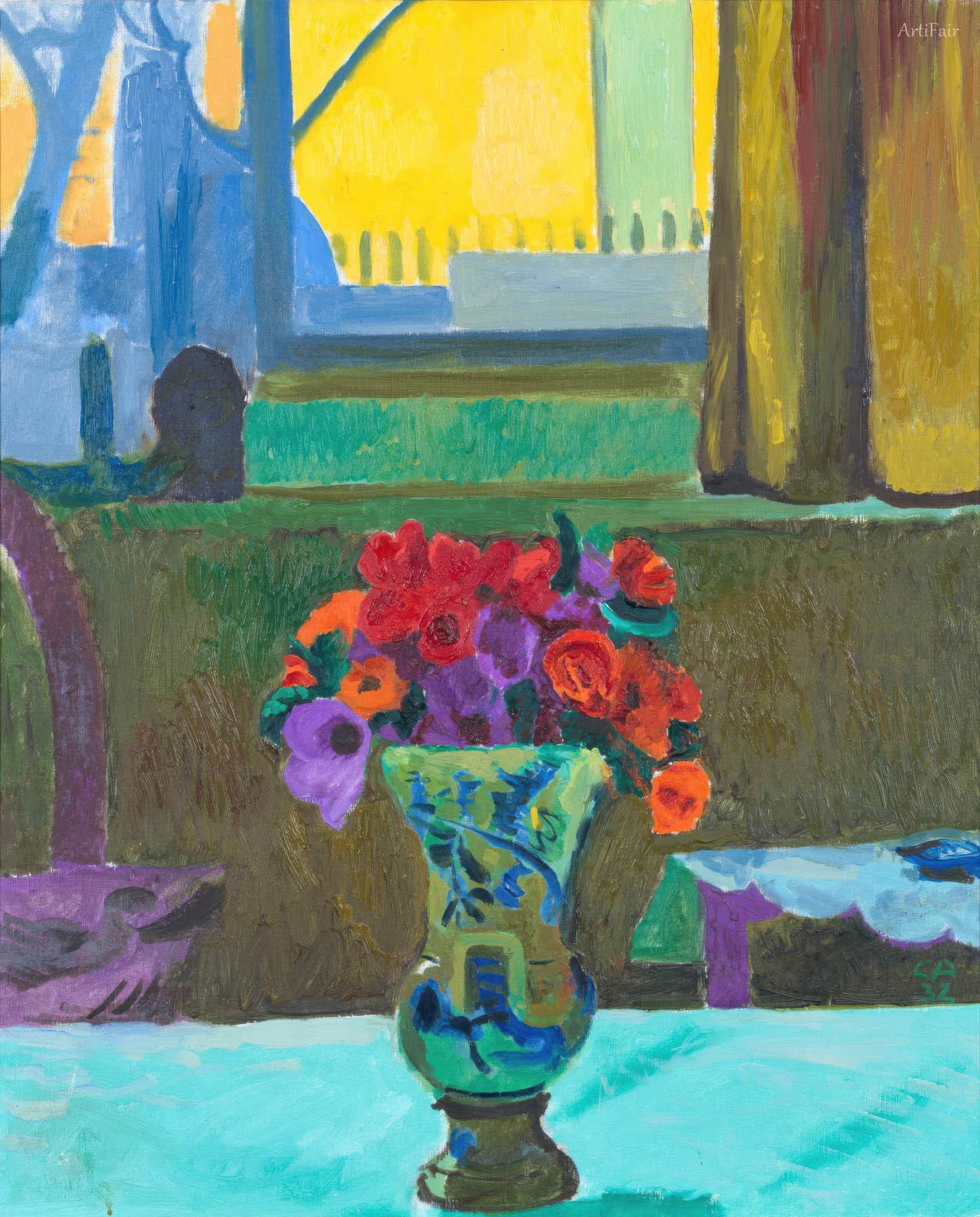 Still Life with Flowers by the Window